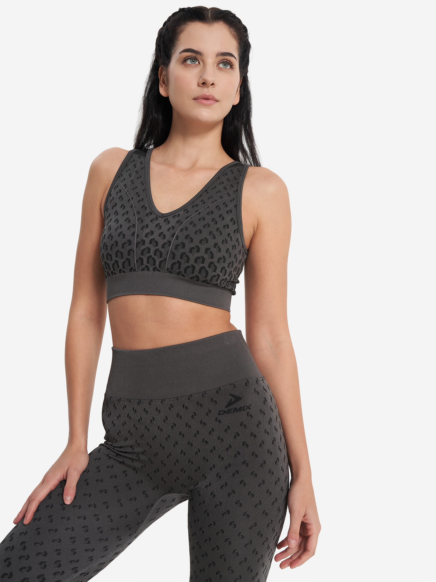 фото Топ бра спортивный demix highflow seamless longline, серый