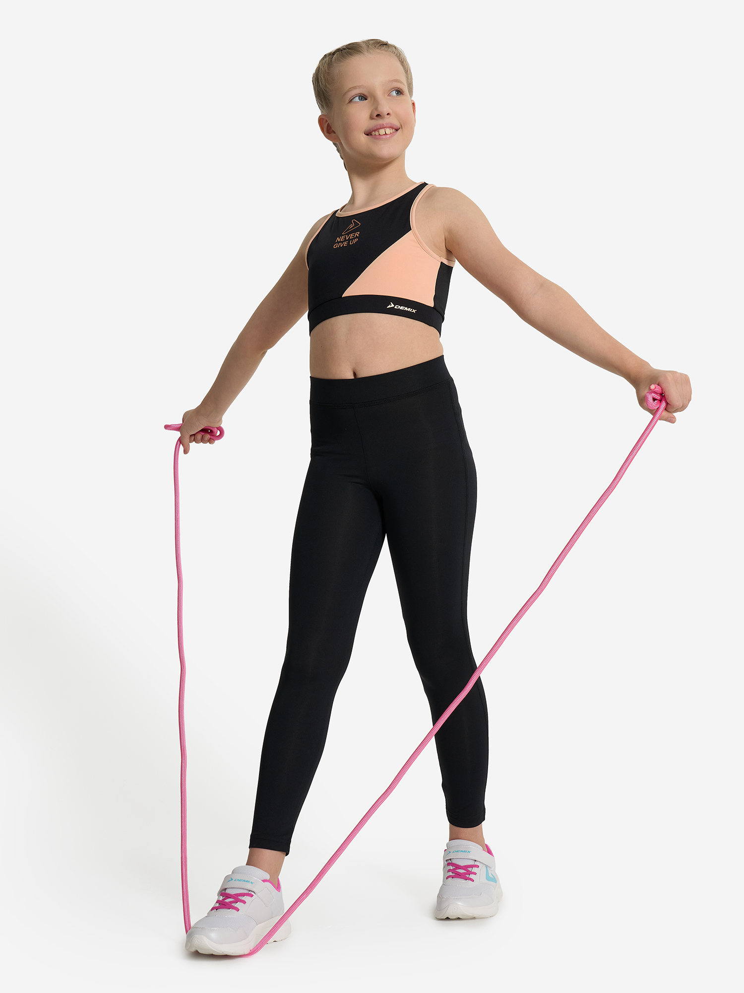 фото Скакалка гимнастическая demix, 3 м, розовый