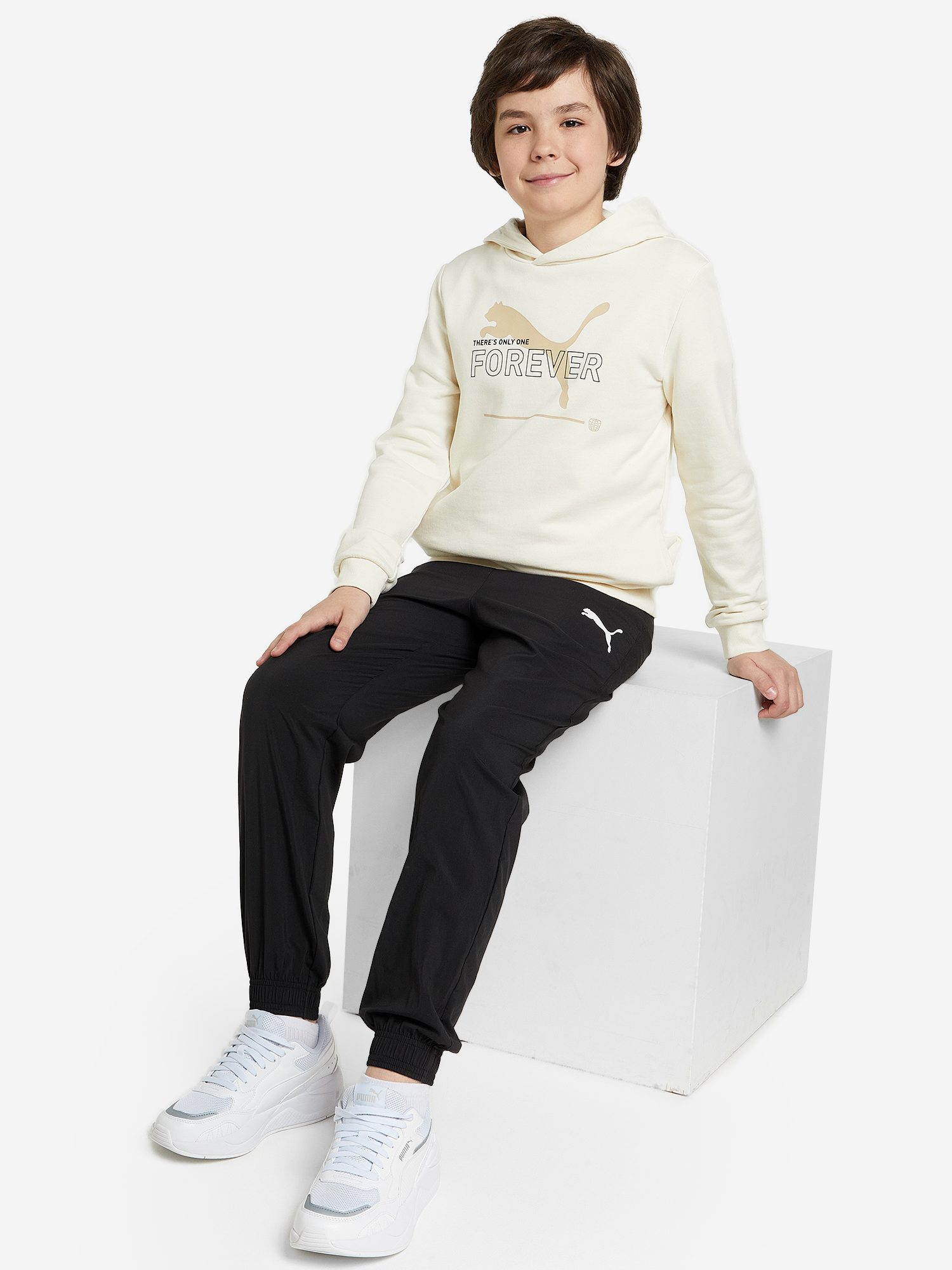 фото Брюки для мальчиков puma active woven, черный