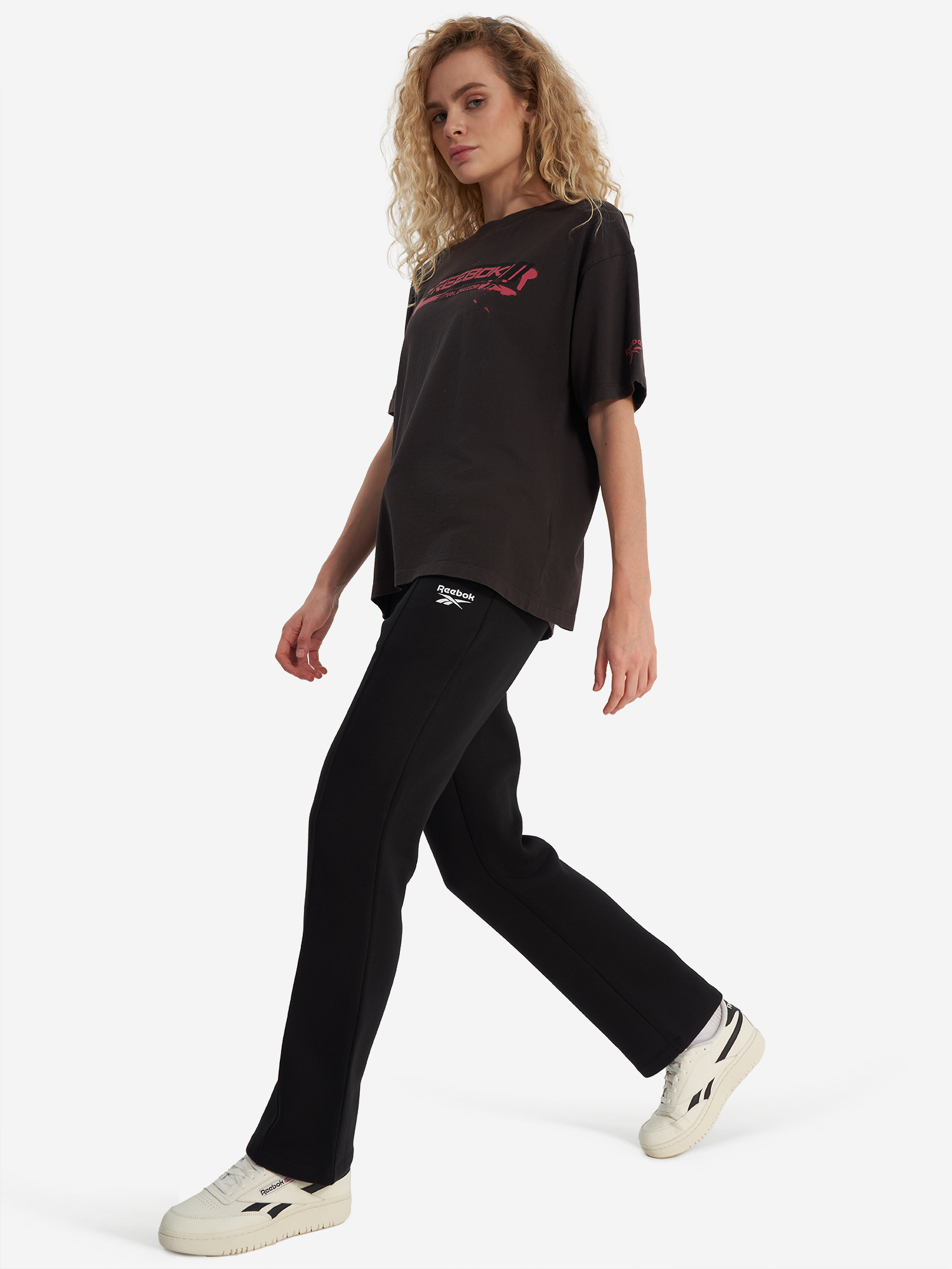 фото Брюки женские reebok brielle pintuck, черный