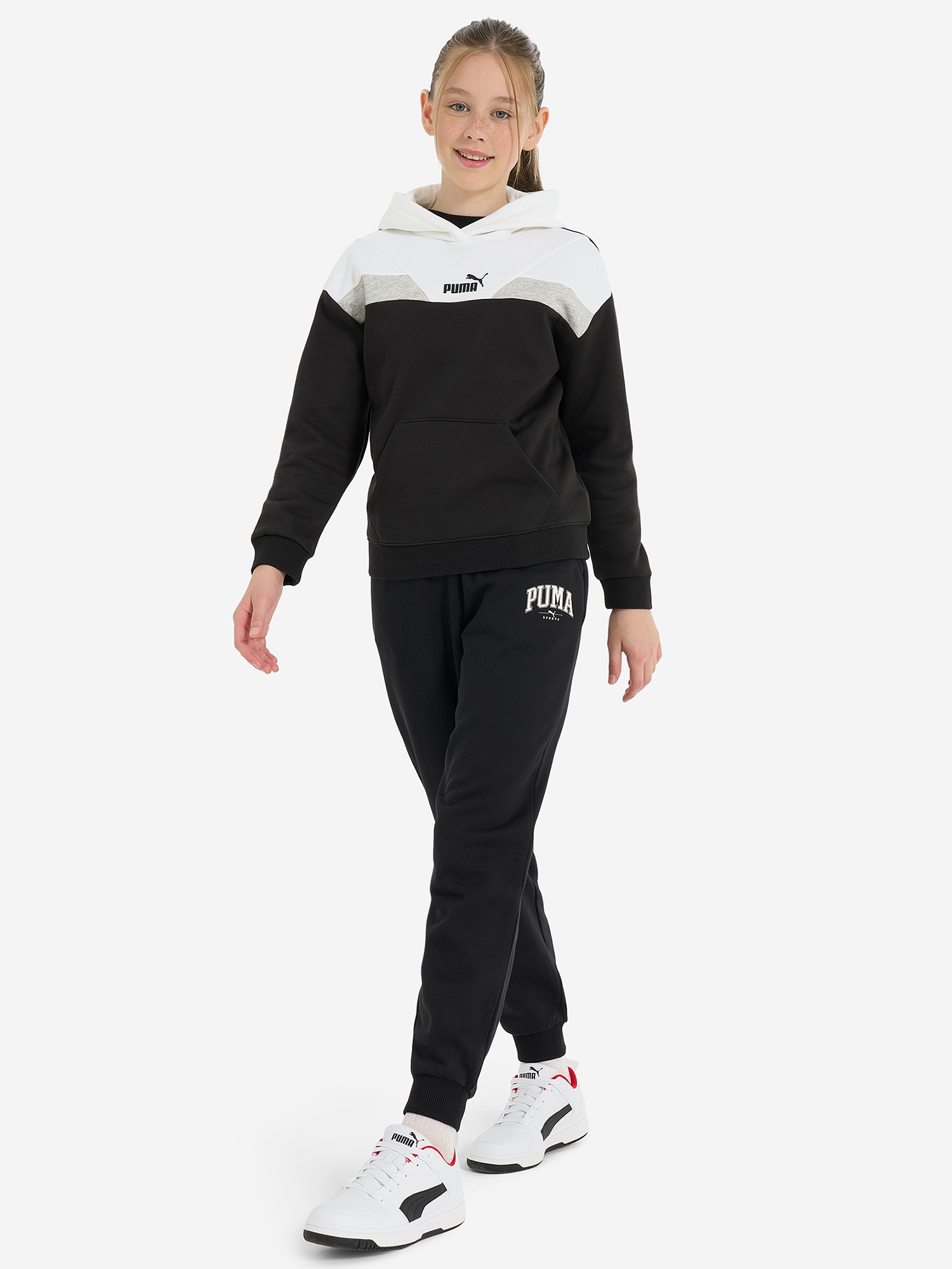 фото Худи для девочек puma ess+ block, черный