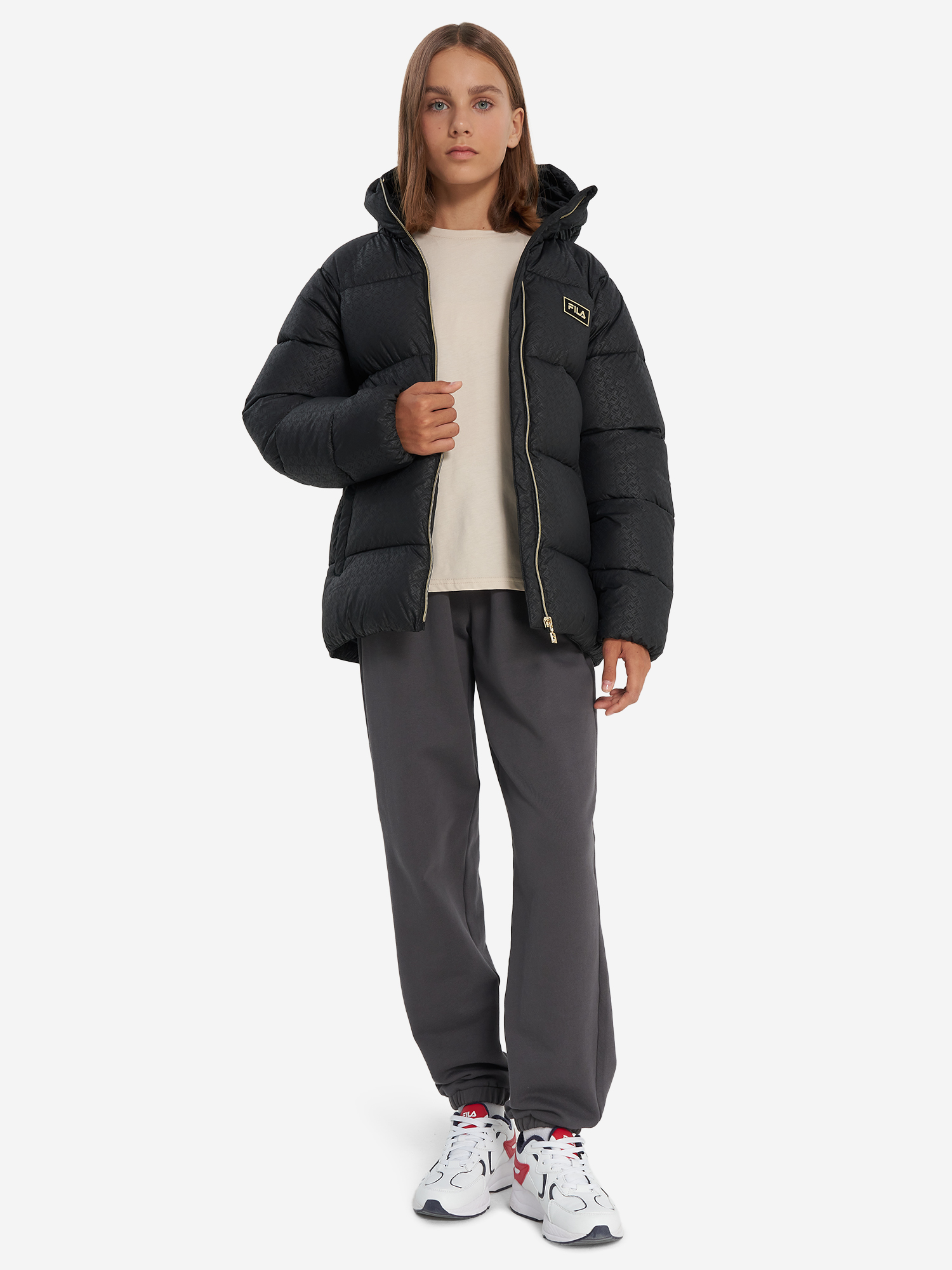фото Пуховик для девочек fila, черный