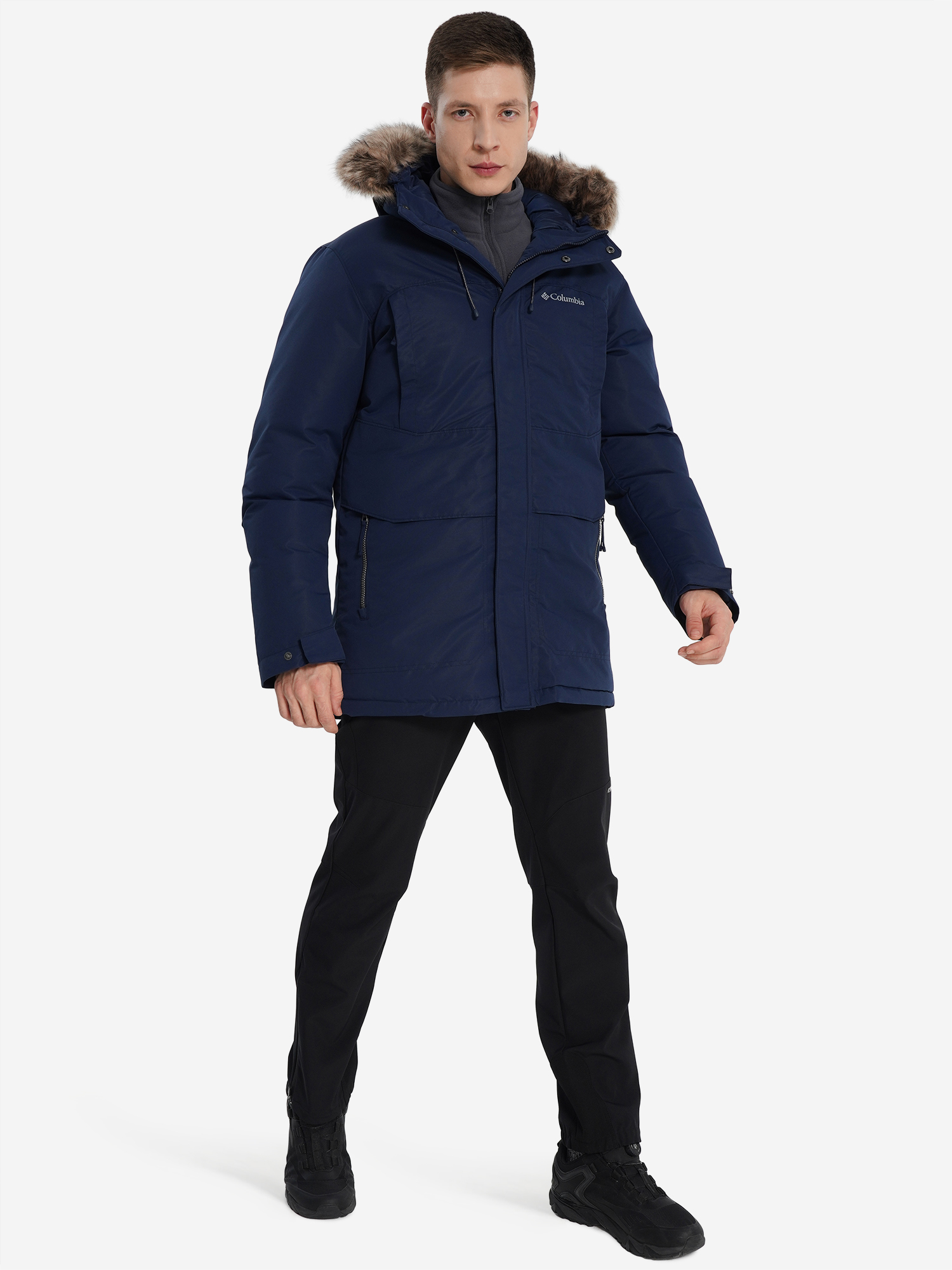 фото Пуховик мужской columbia marquam peak iii parka, синий