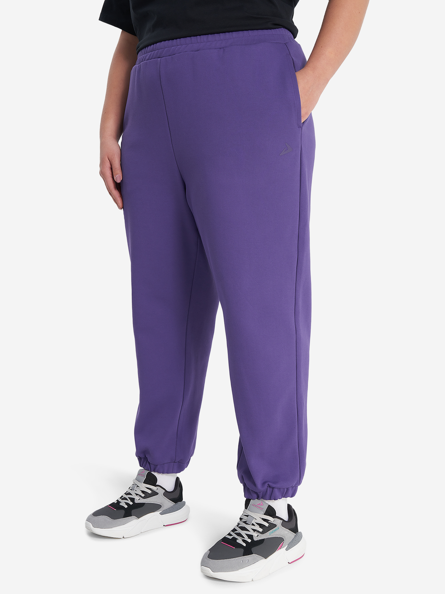 фото Брюки женские оверсайз demix, plus size, фиолетовый