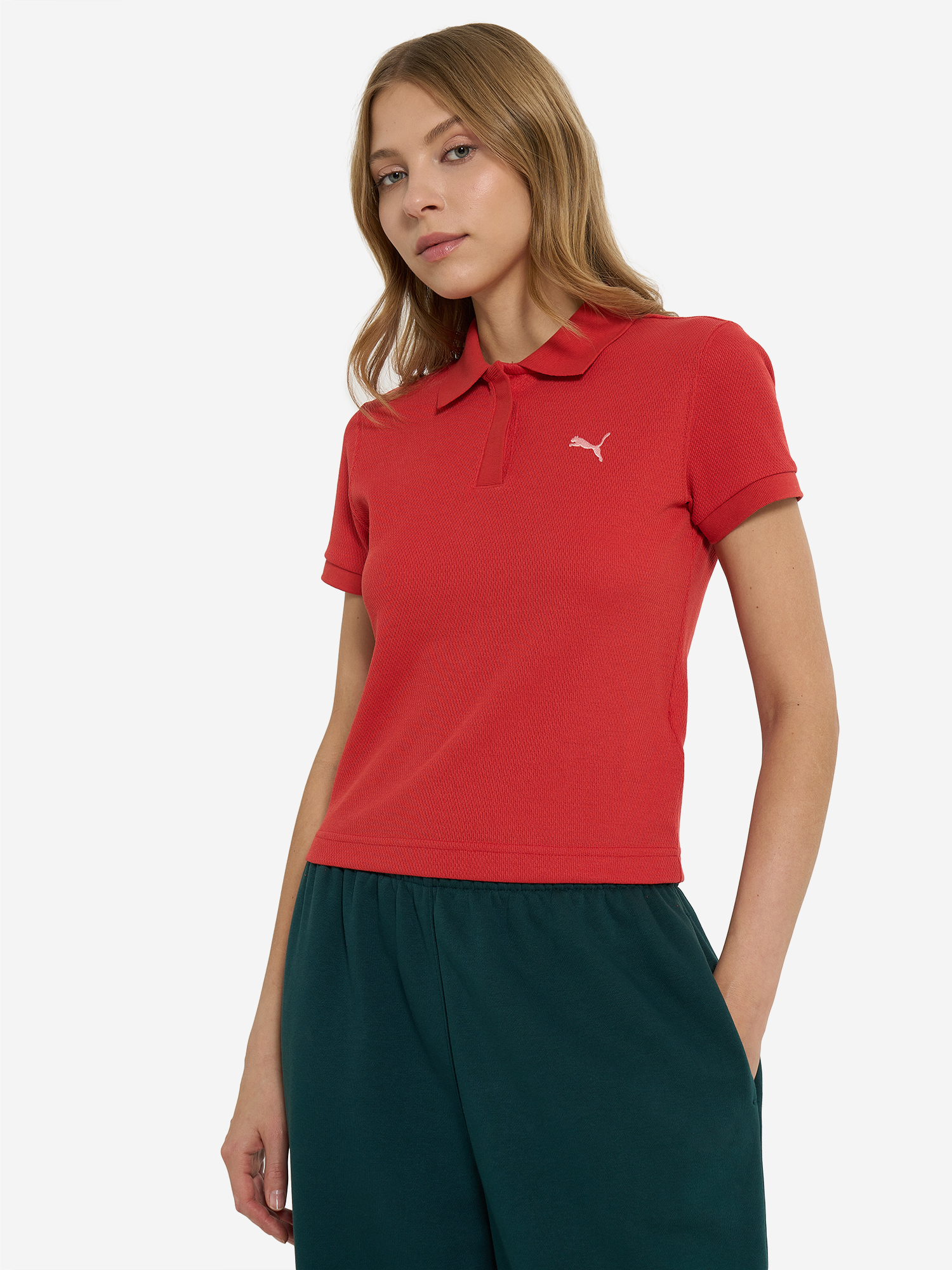 фото Поло женское puma premium ess, красный