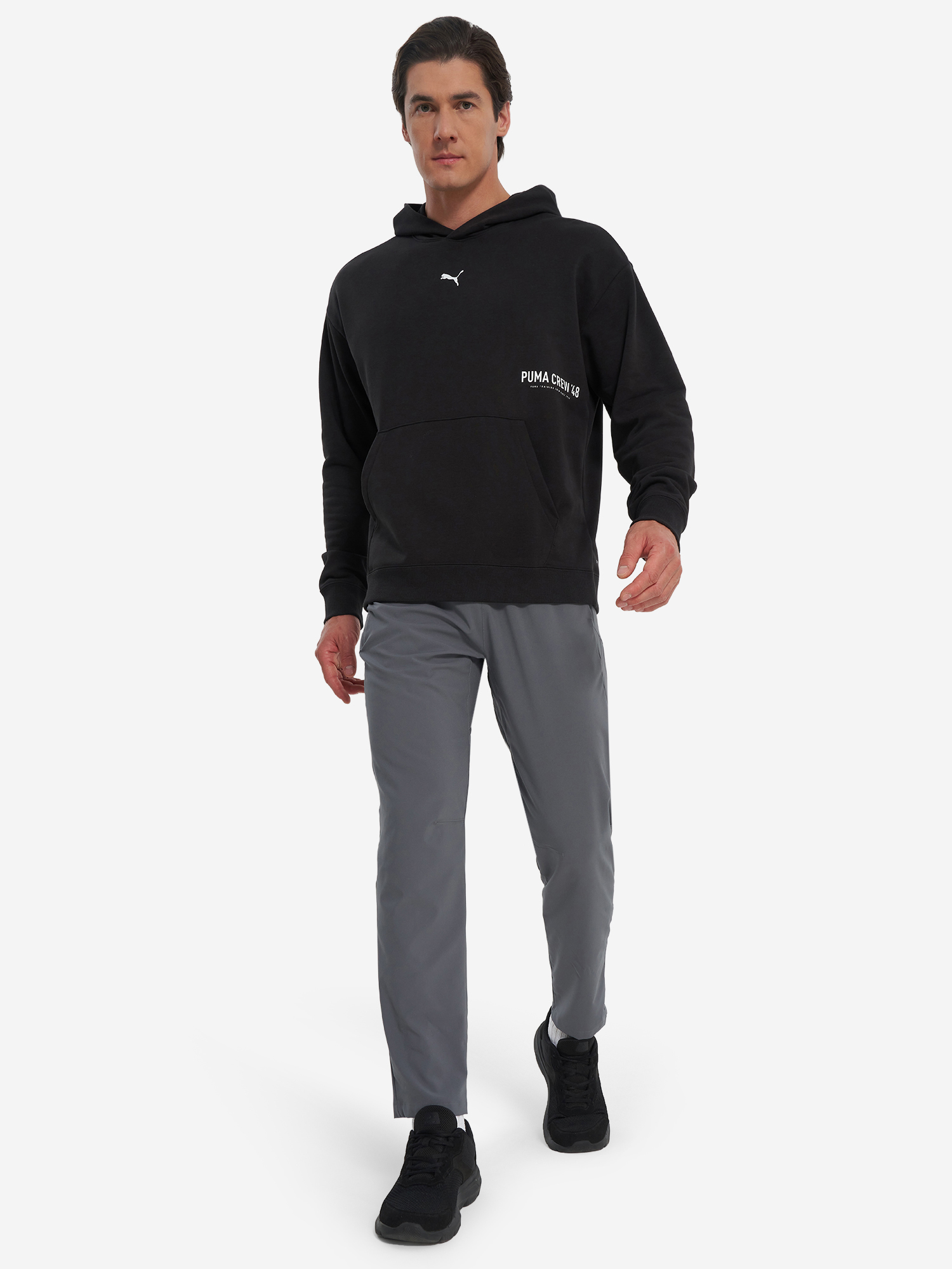 фото Худи мужское puma graphic french terry, черный