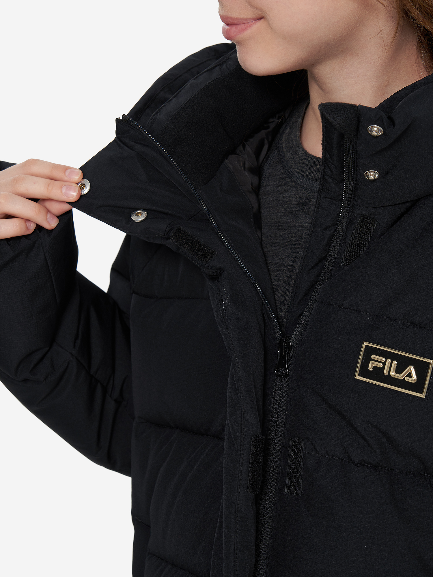 фото Пальто утепленное для девочек fila, черный