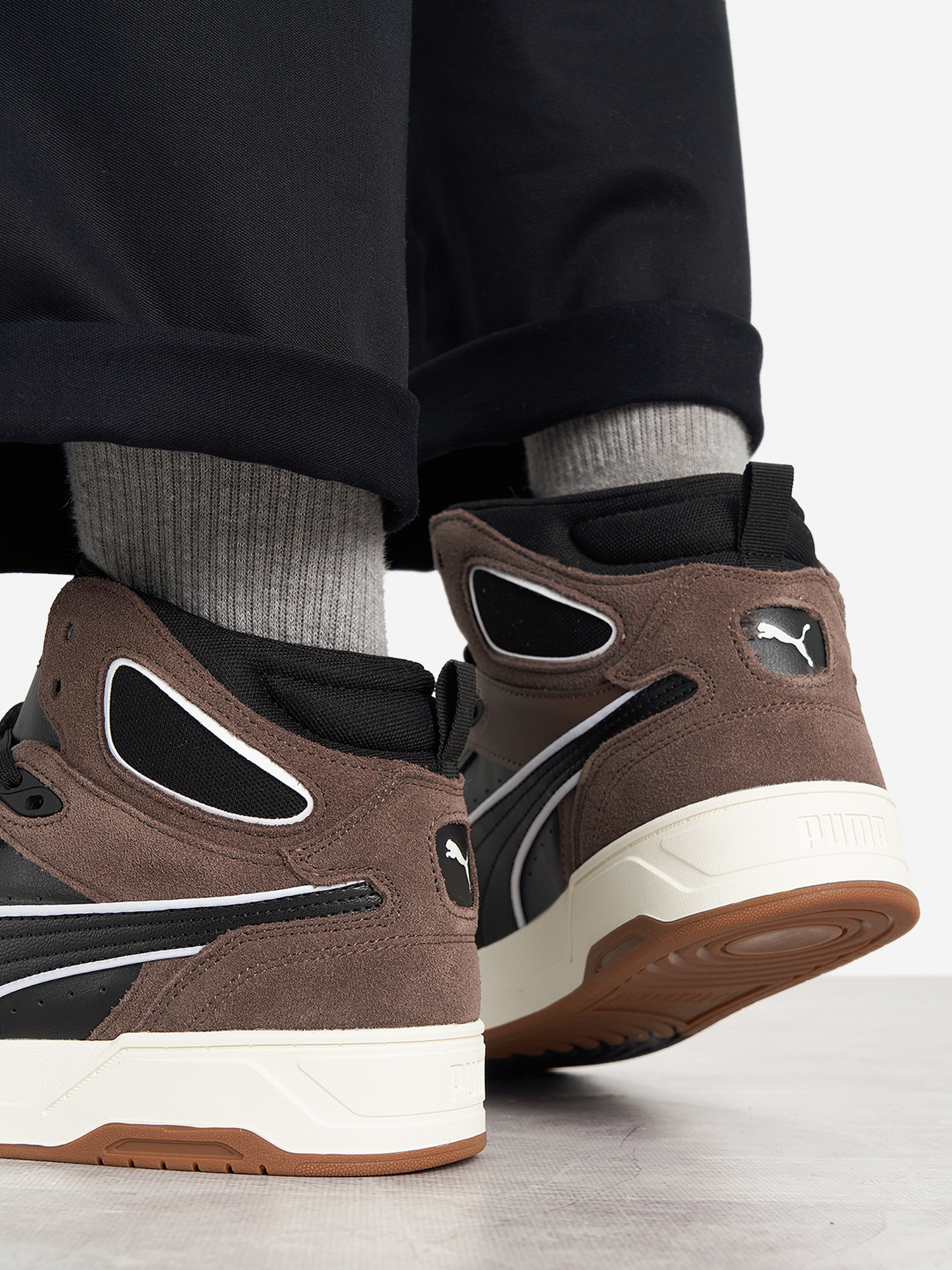 фото Кеды мужские puma rbd break mid sd, коричневый