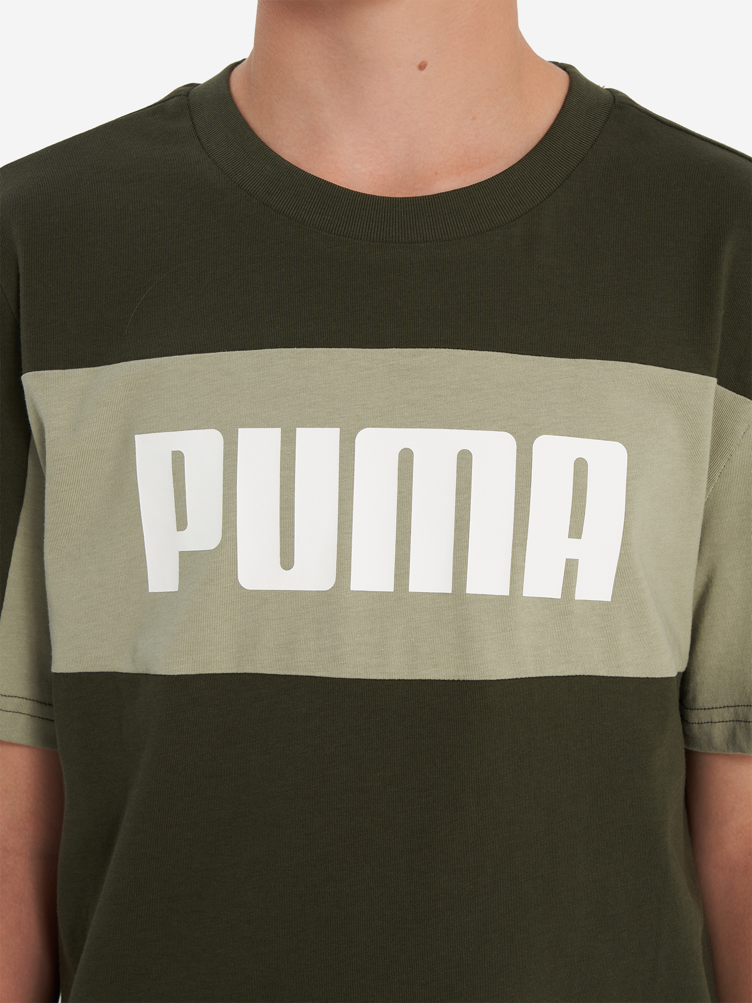 фото Футболка для мальчиков puma block, зеленый