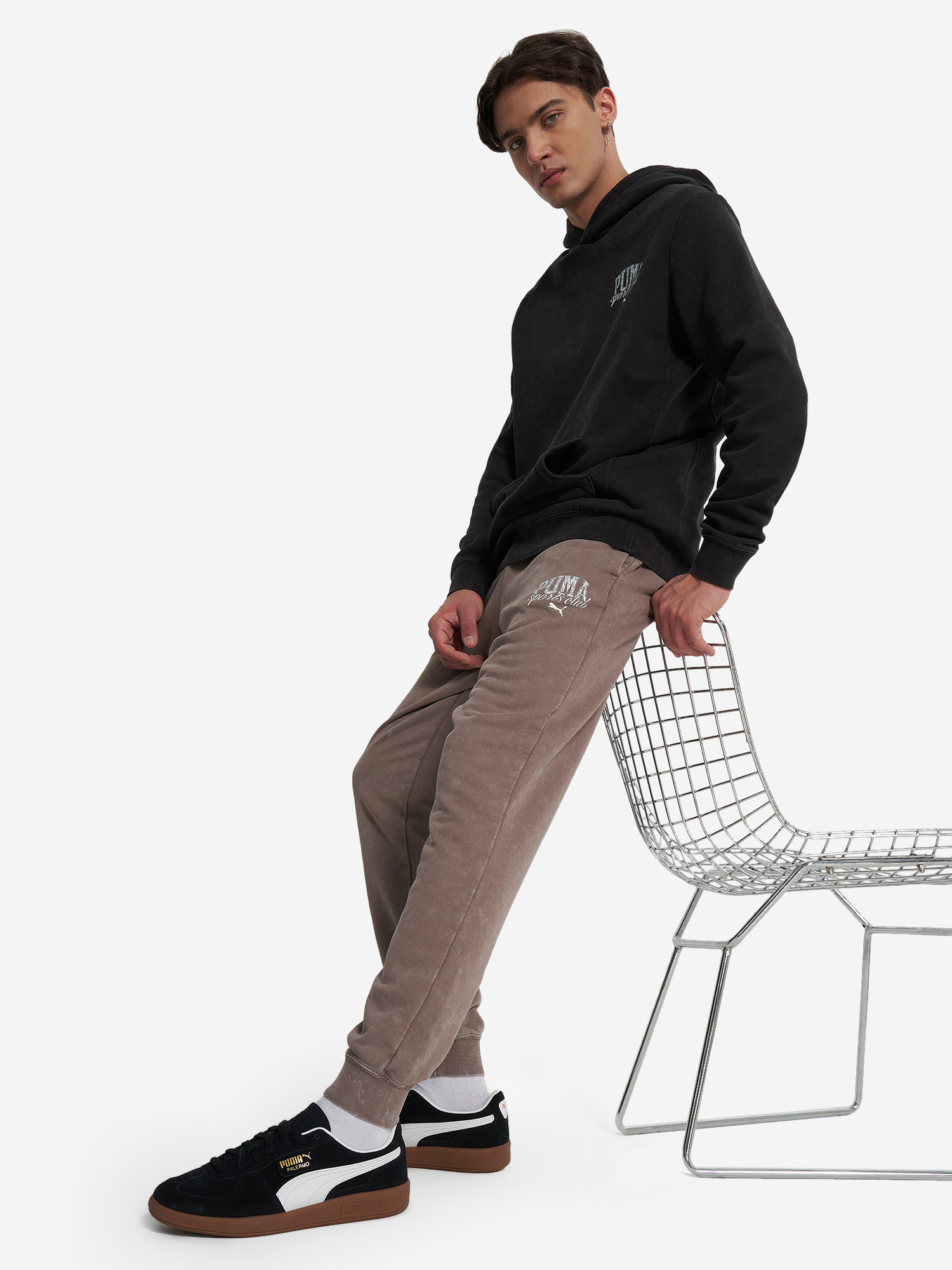 фото Брюки мужские puma class, коричневый