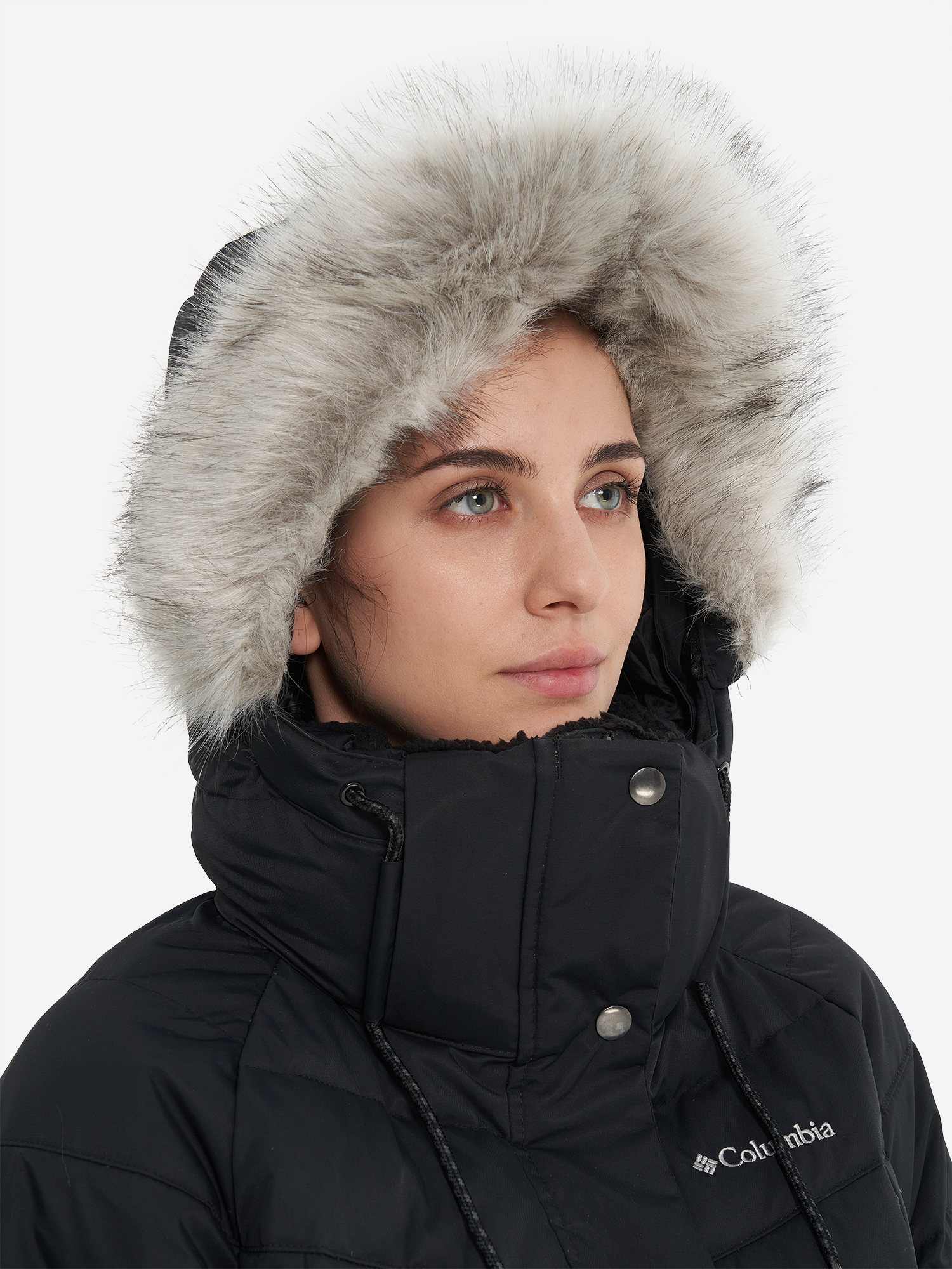 фото Пуховик женский columbia belle isle ii mid down jacket, черный