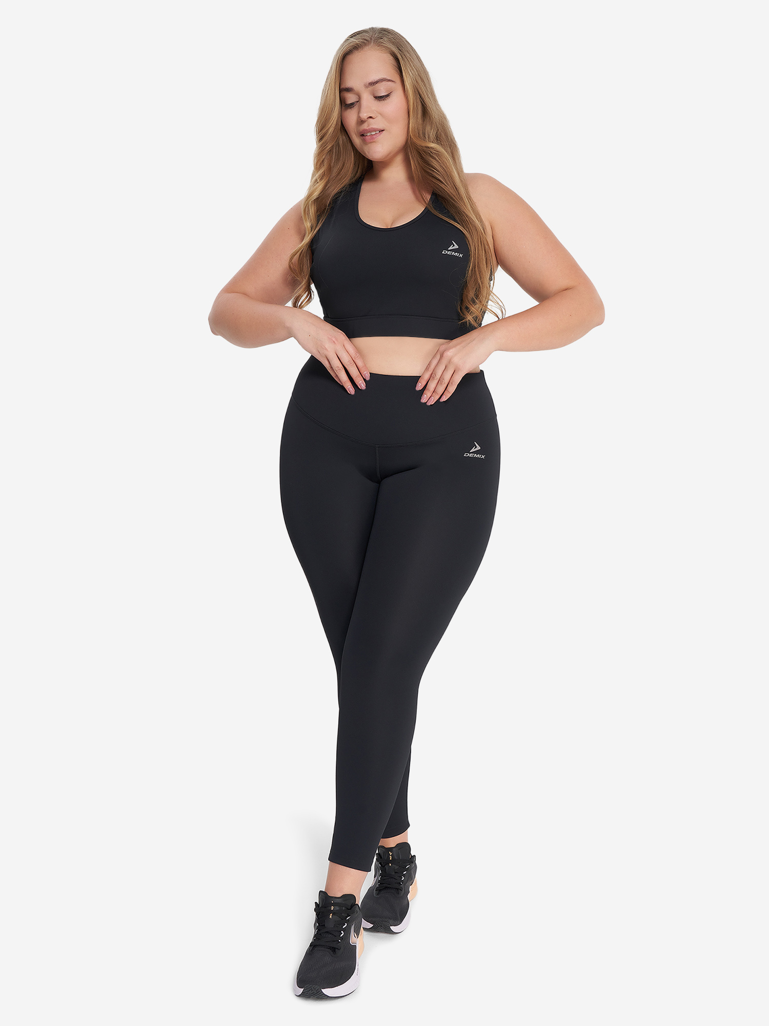 фото Топ бра спортивный demix activemove gym, plus size, черный