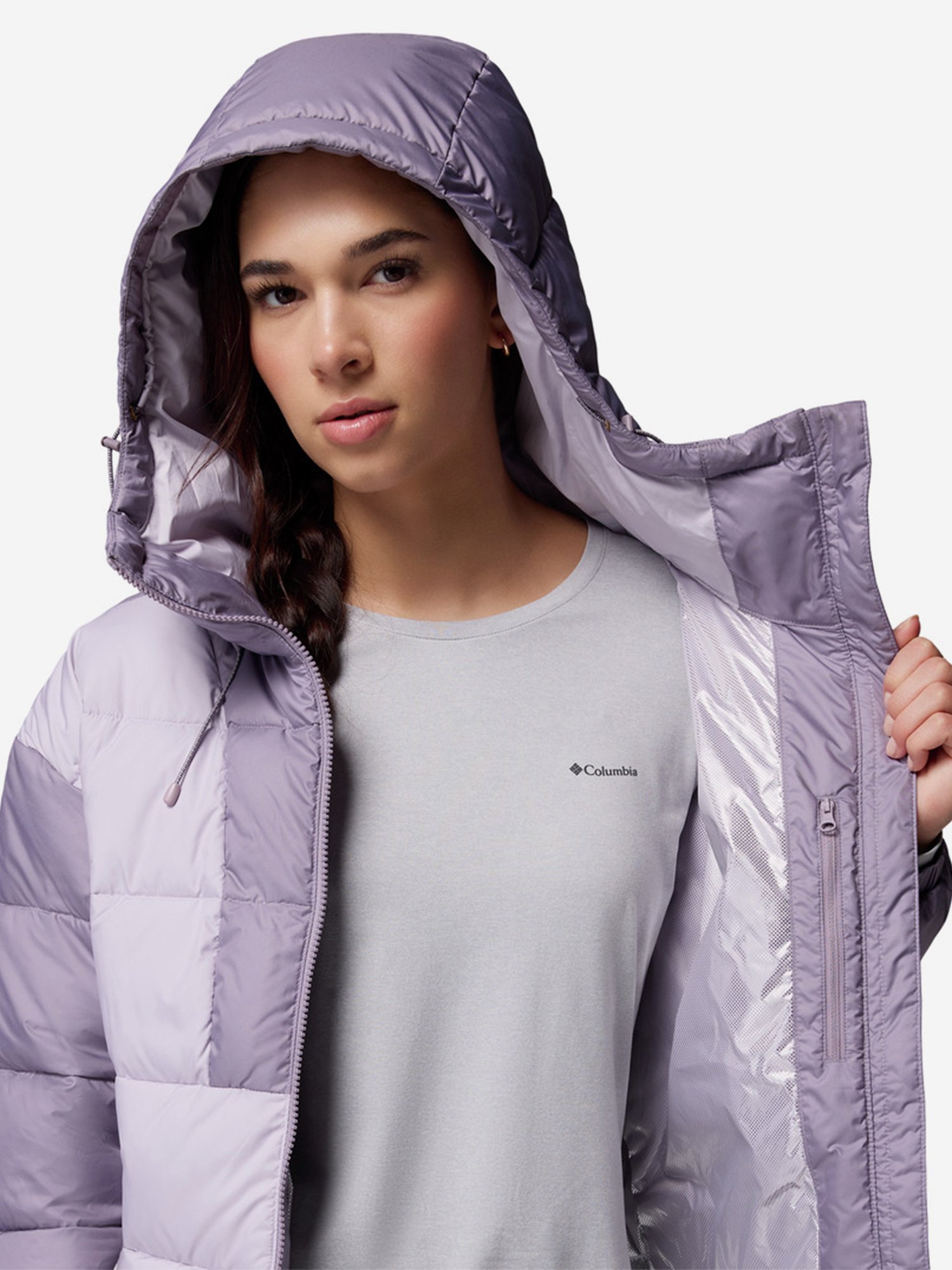 фото Куртка утепленная женская columbia pike lake iii hooded jacket, розовый