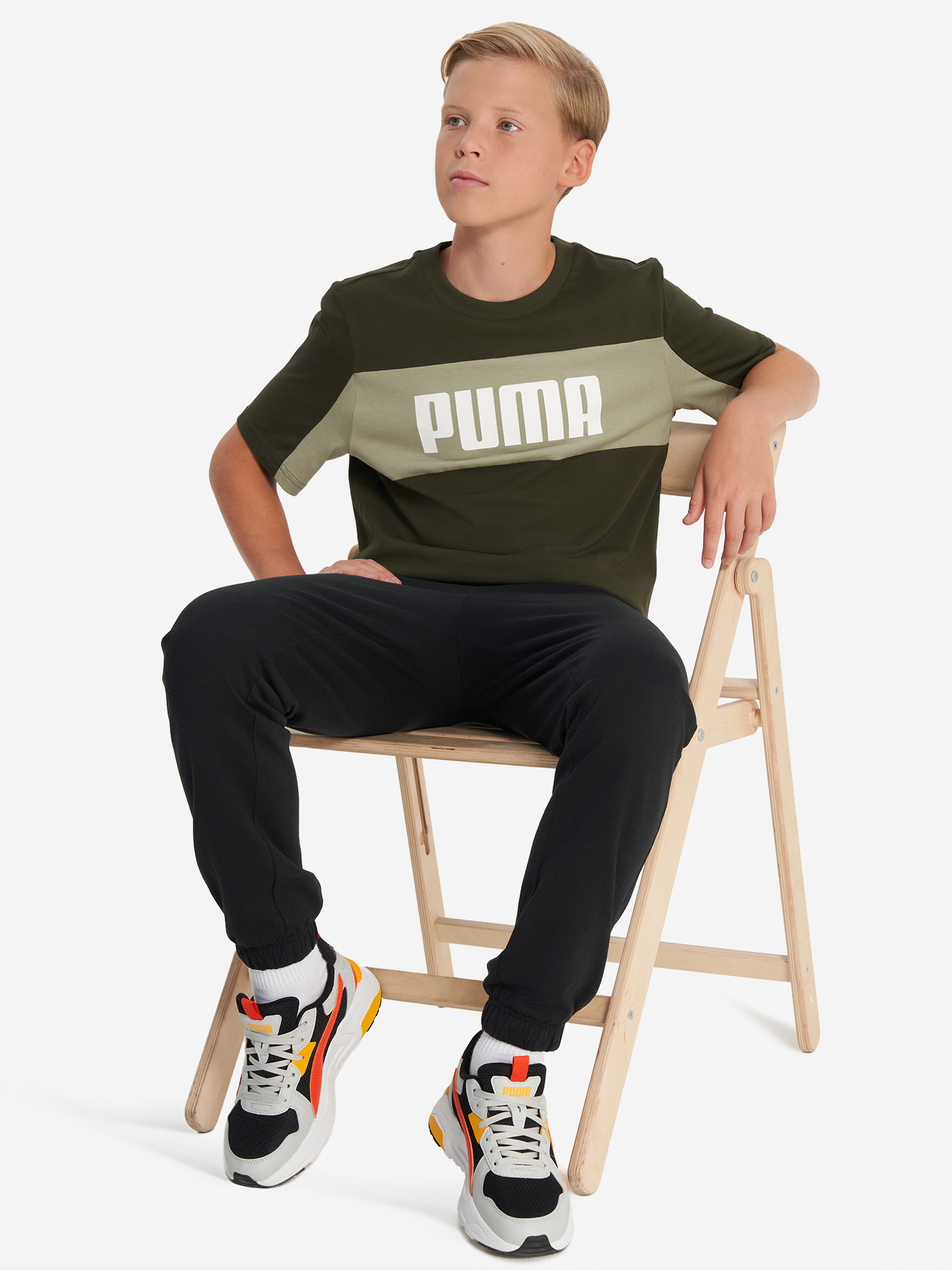 фото Футболка для мальчиков puma block, зеленый