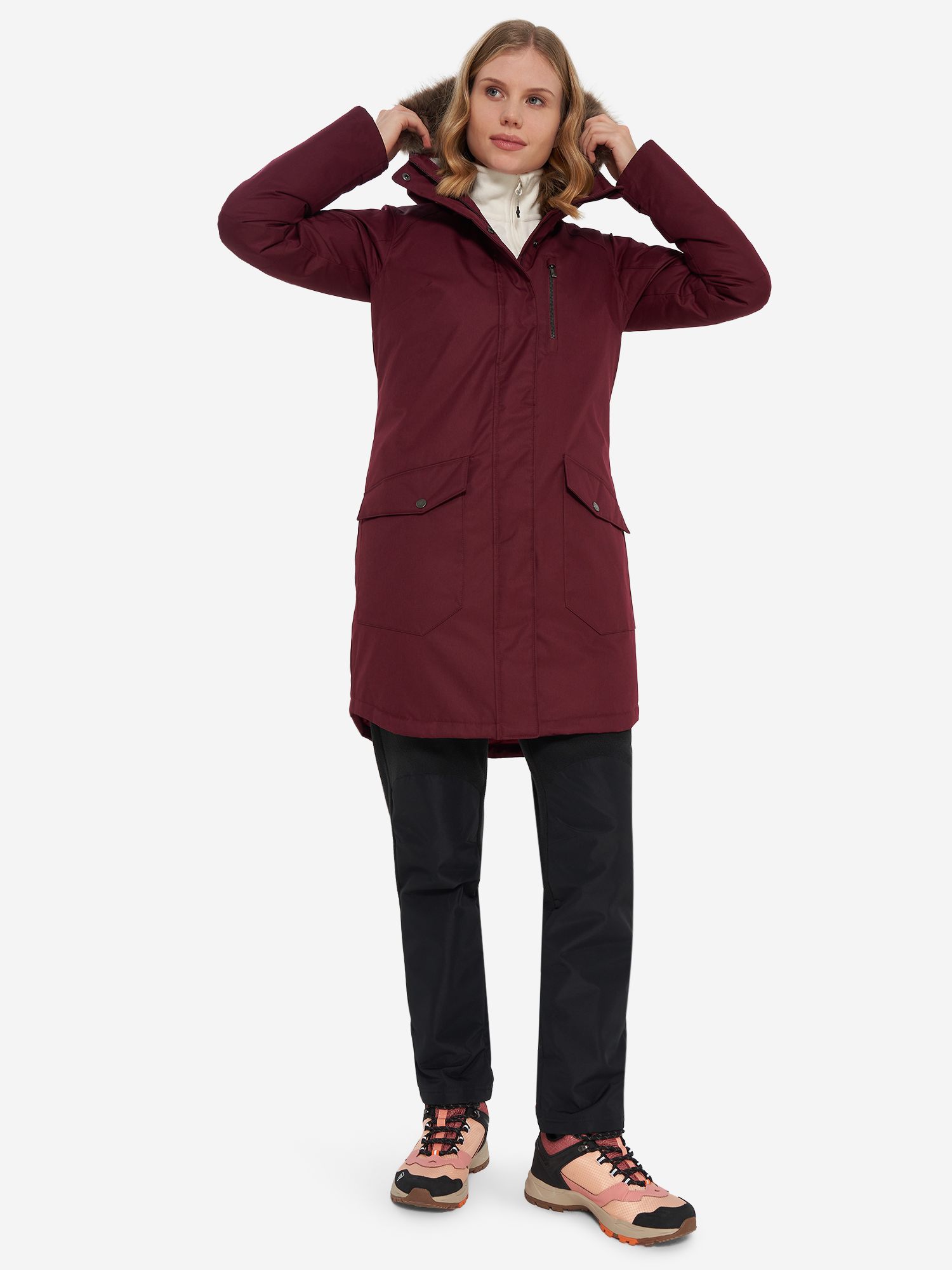 фото Парка женская columbia suttle mountain long insulated jacket, красный