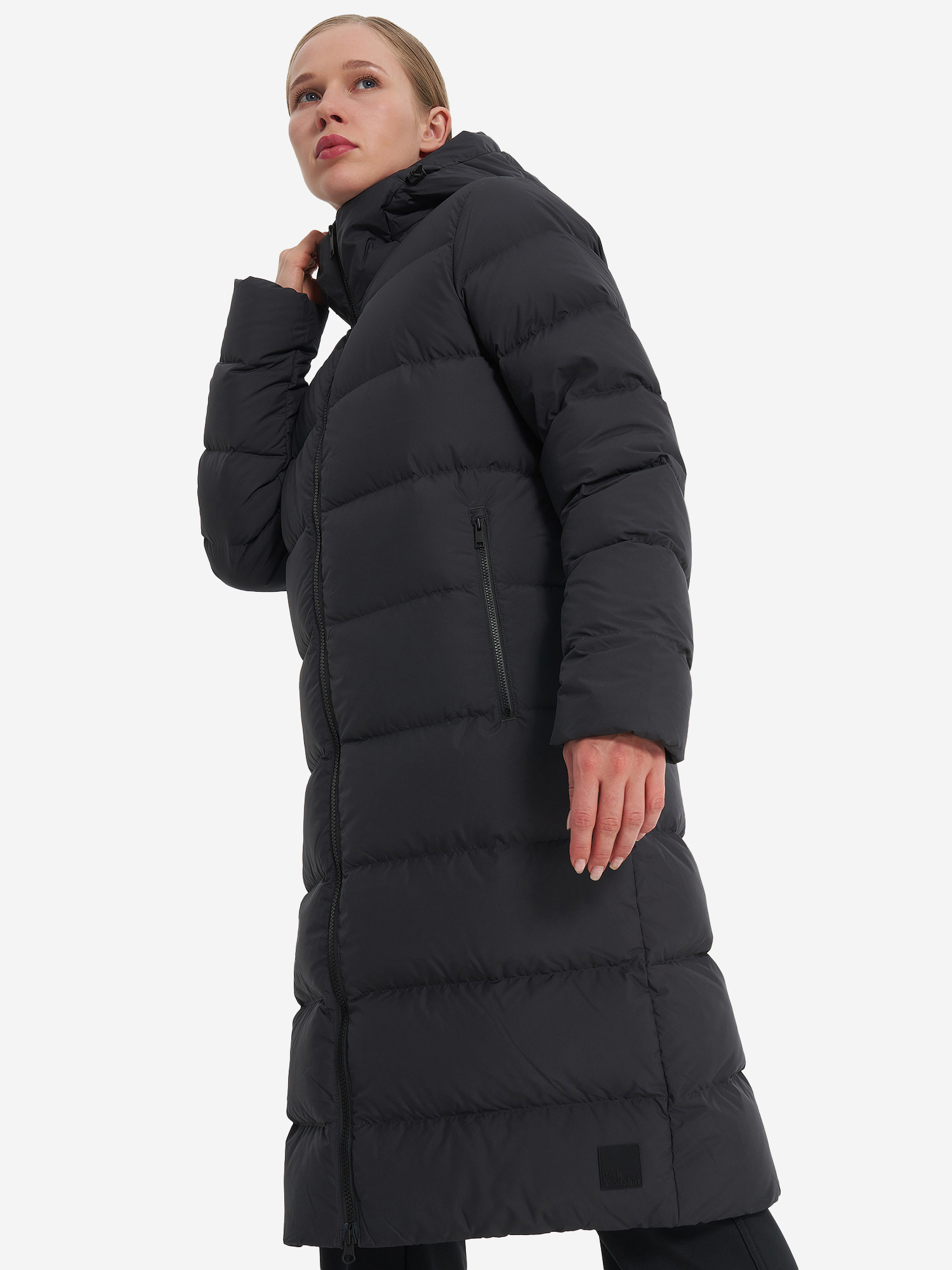 фото Пальто пуховое женское jack wolfskin frozen palace, серый