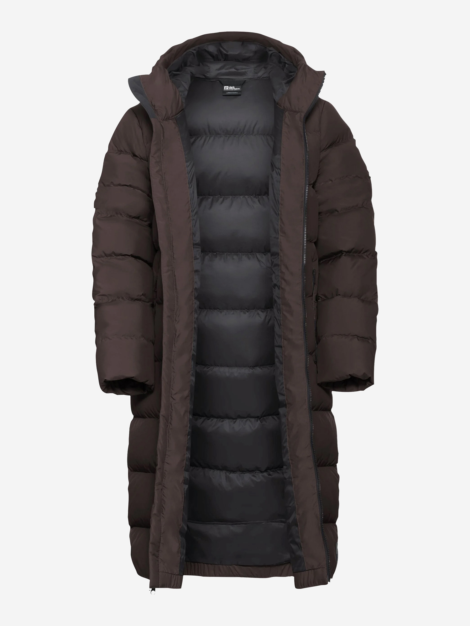 фото Пальто пуховое женское jack wolfskin frozen palace, коричневый