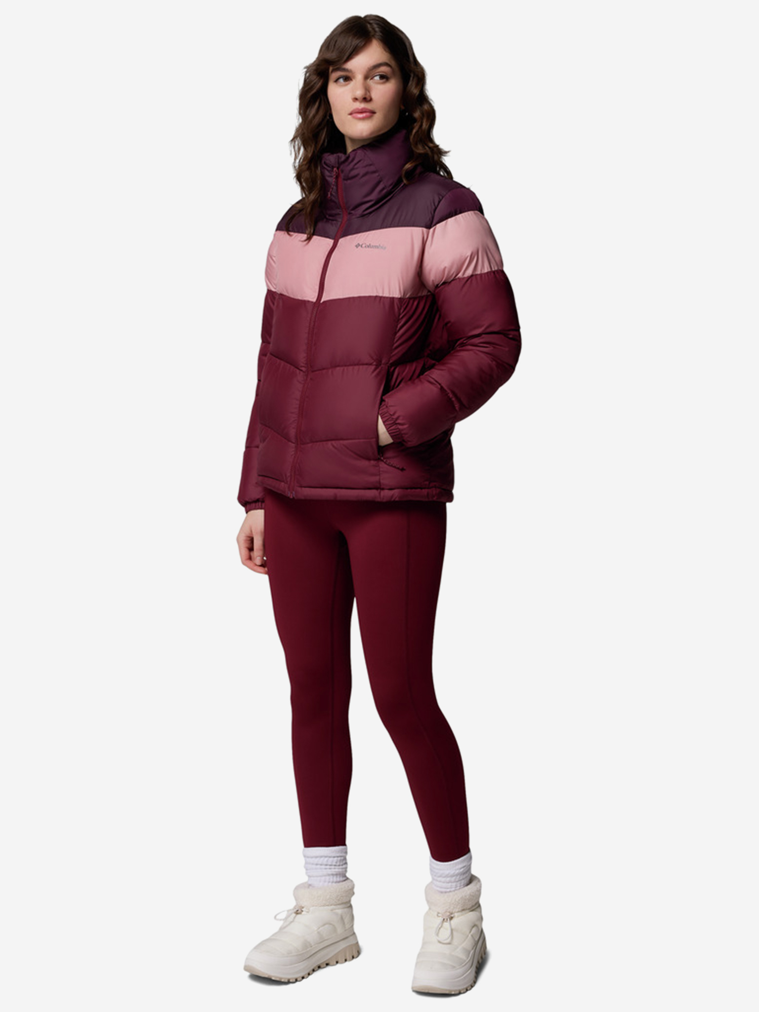 фото Куртка утепленная женская columbia puffect ii colorblock jacket, красный