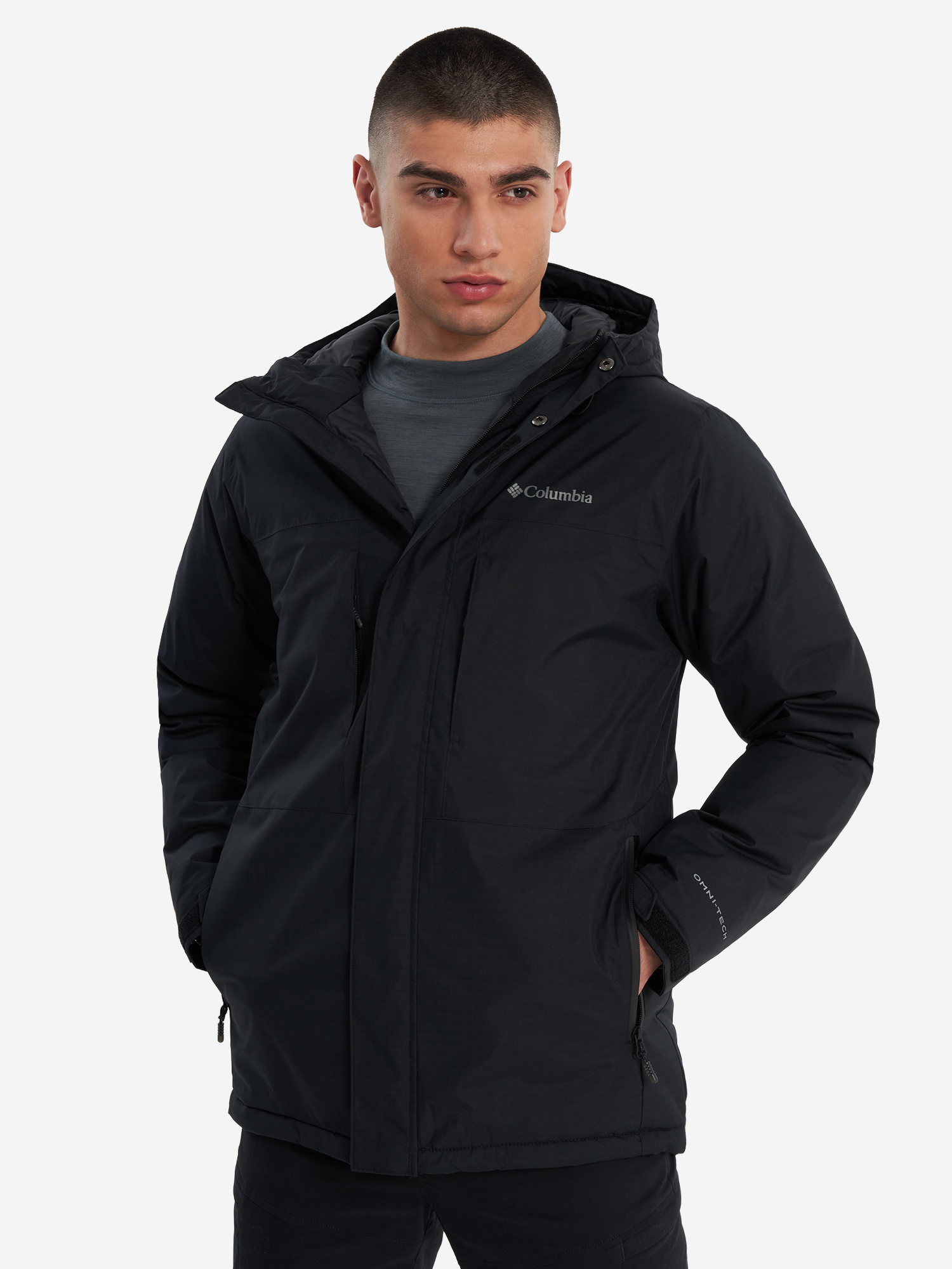 фото Пуховик мужской columbia oak harbor long insulated jacket, черный