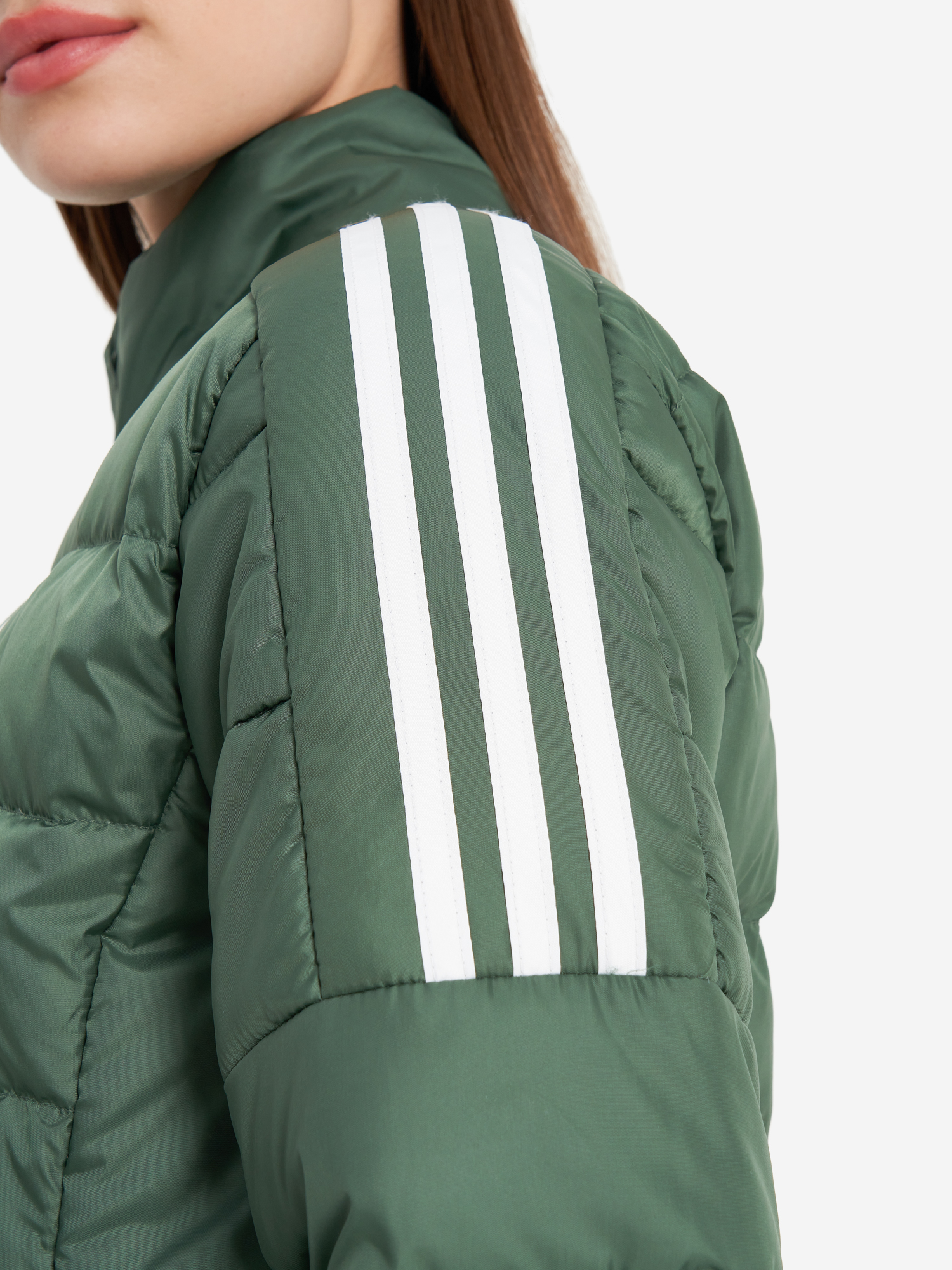 фото Пуховик женский adidas, зеленый