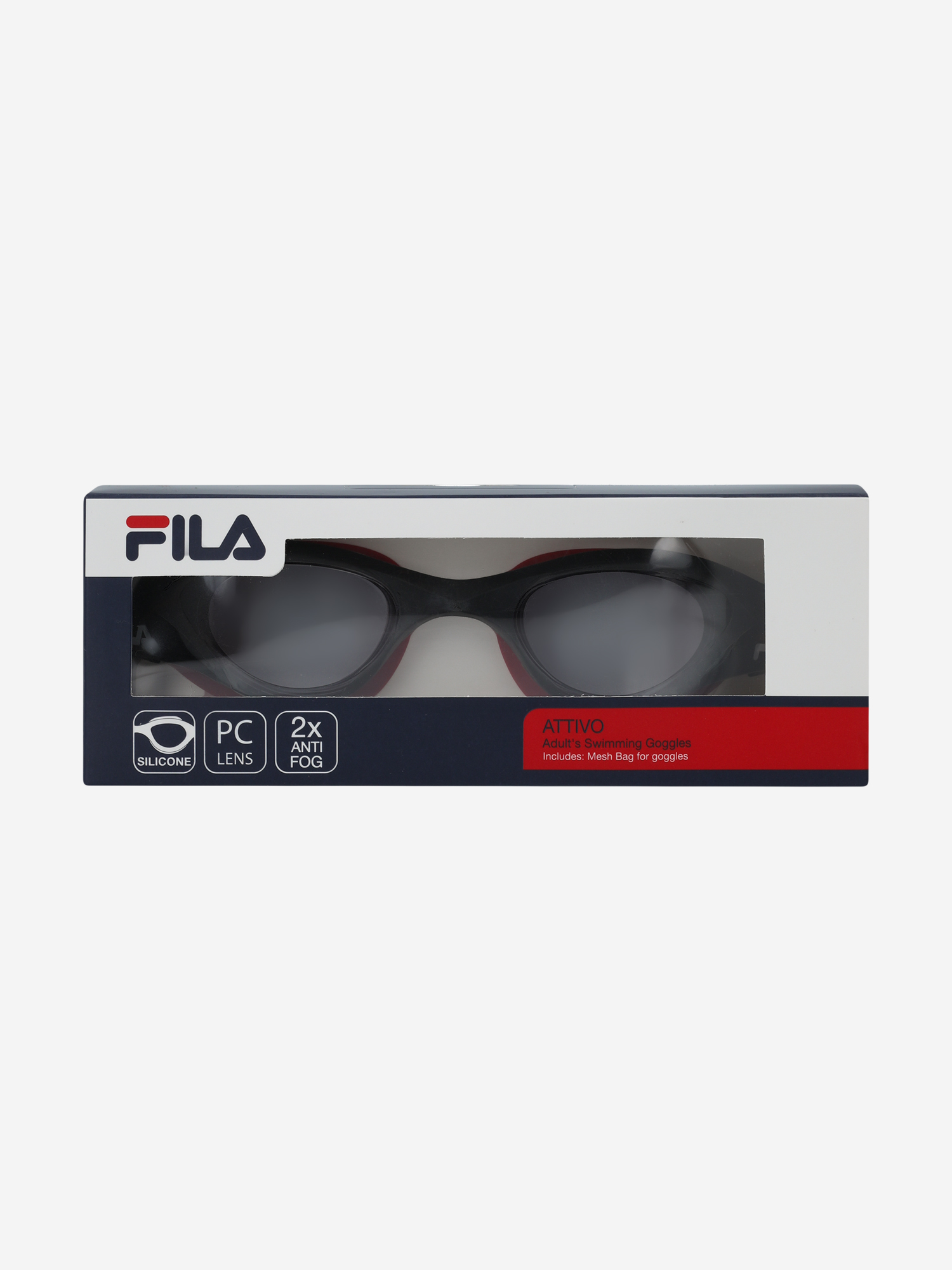 фото Очки для плавания fila attivo, красный