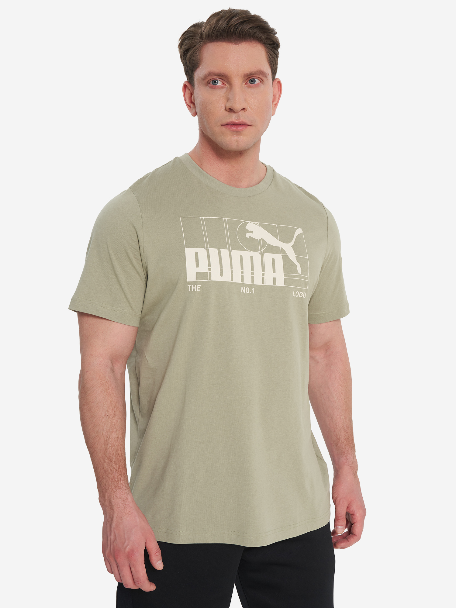 фото Футболка мужская puma graphic no.1 logo, зеленый