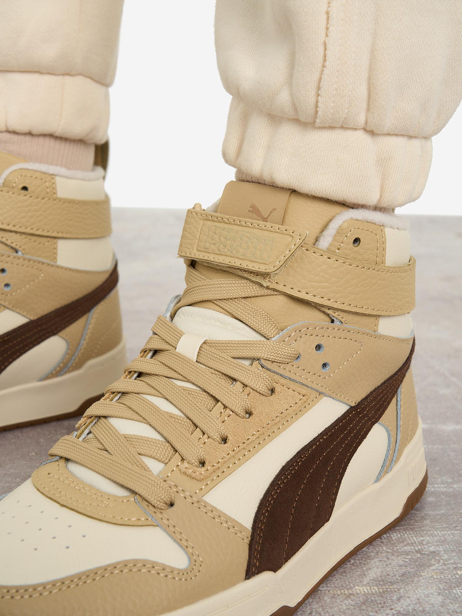 фото Кеды утепленные женские puma rbd game wtr, бежевый