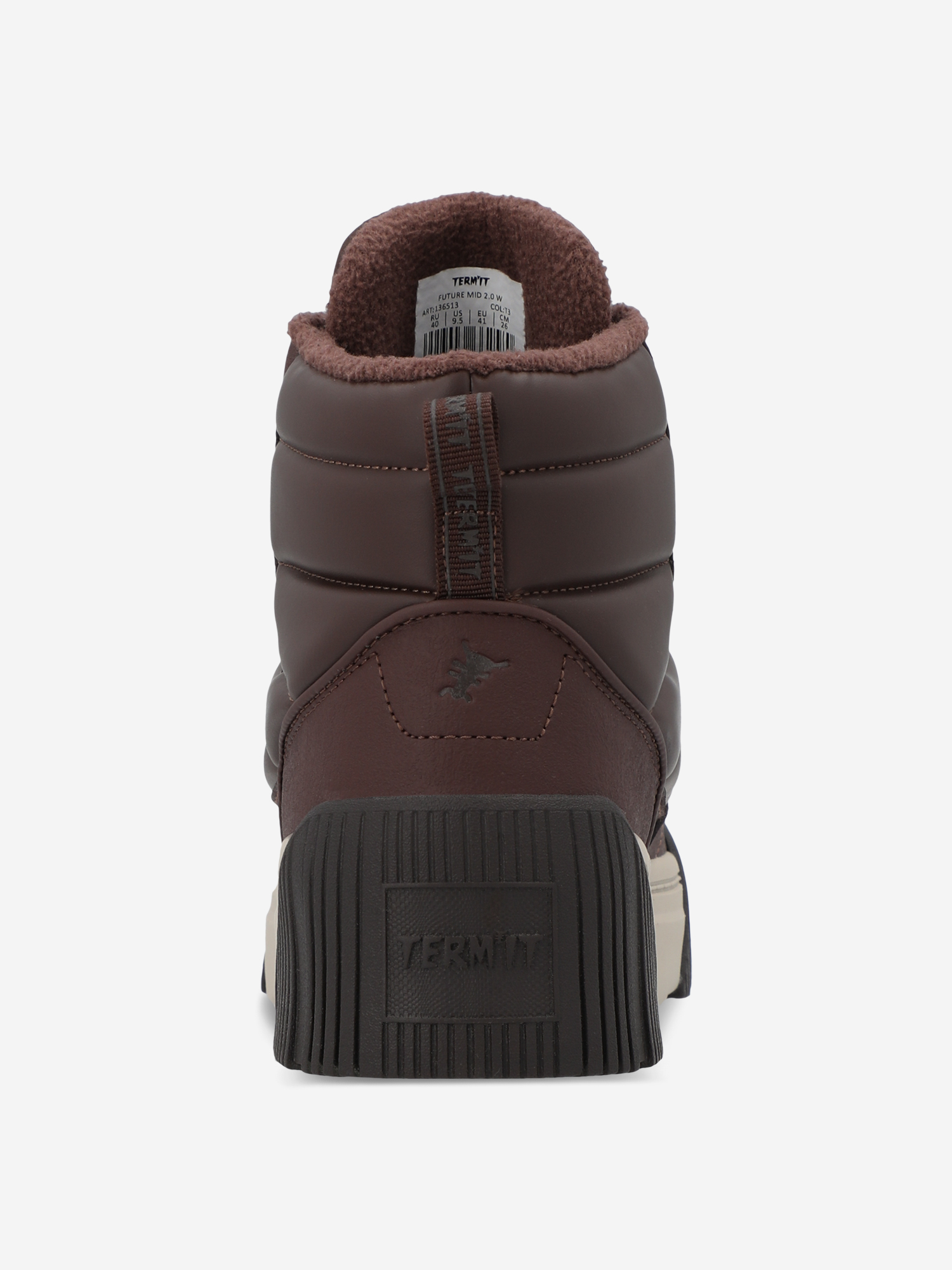фото Кеды утепленные женские termit future mid 2.0, коричневый
