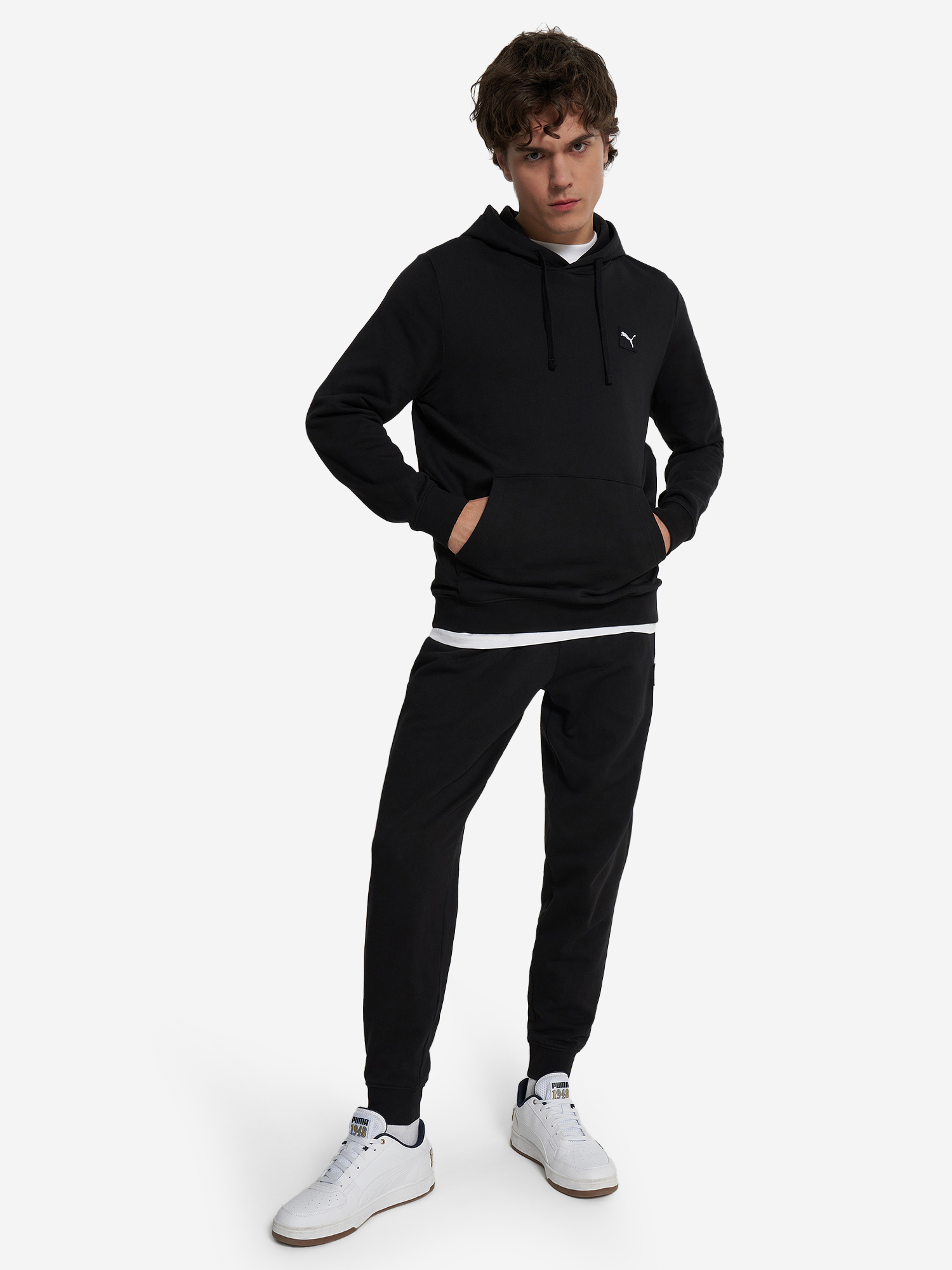фото Худи мужское puma ess elevated, черный