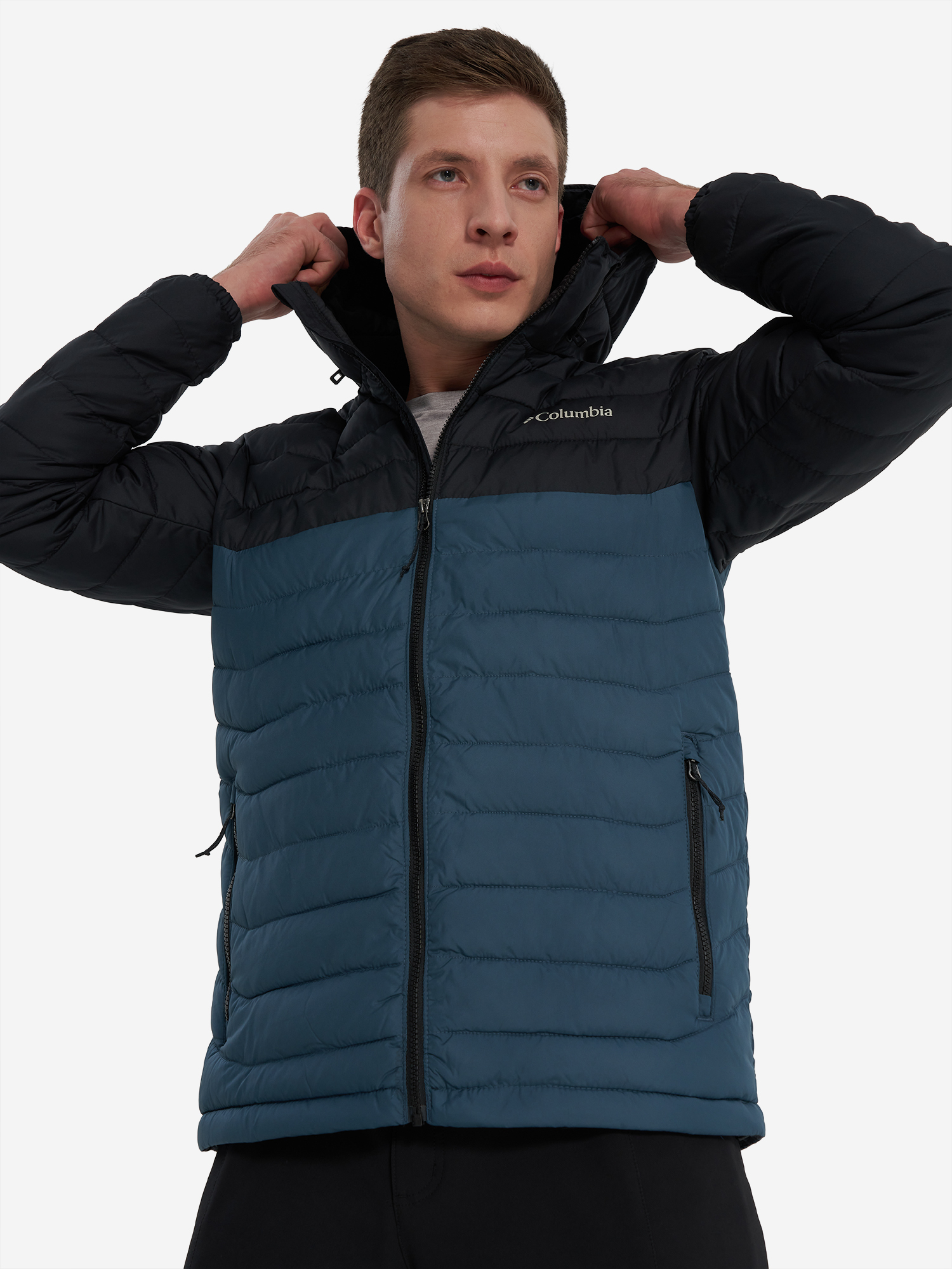 фото Куртка утепленная мужская columbia powder lite ii hooded jacket, черный