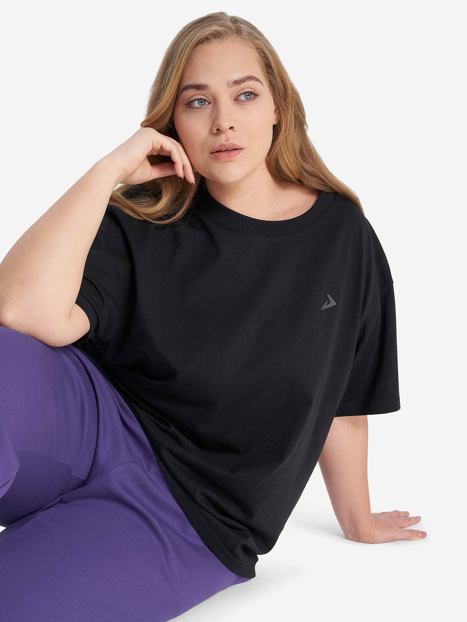 фото Футболка женская demix, plus size, черный