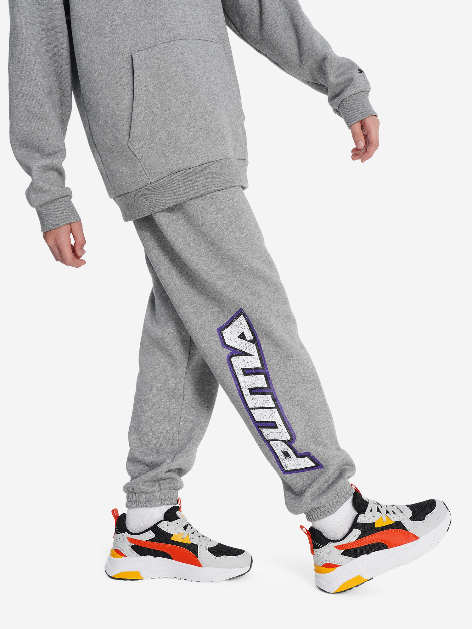 фото Брюки для мальчиков puma basketball hoopstellations, серый