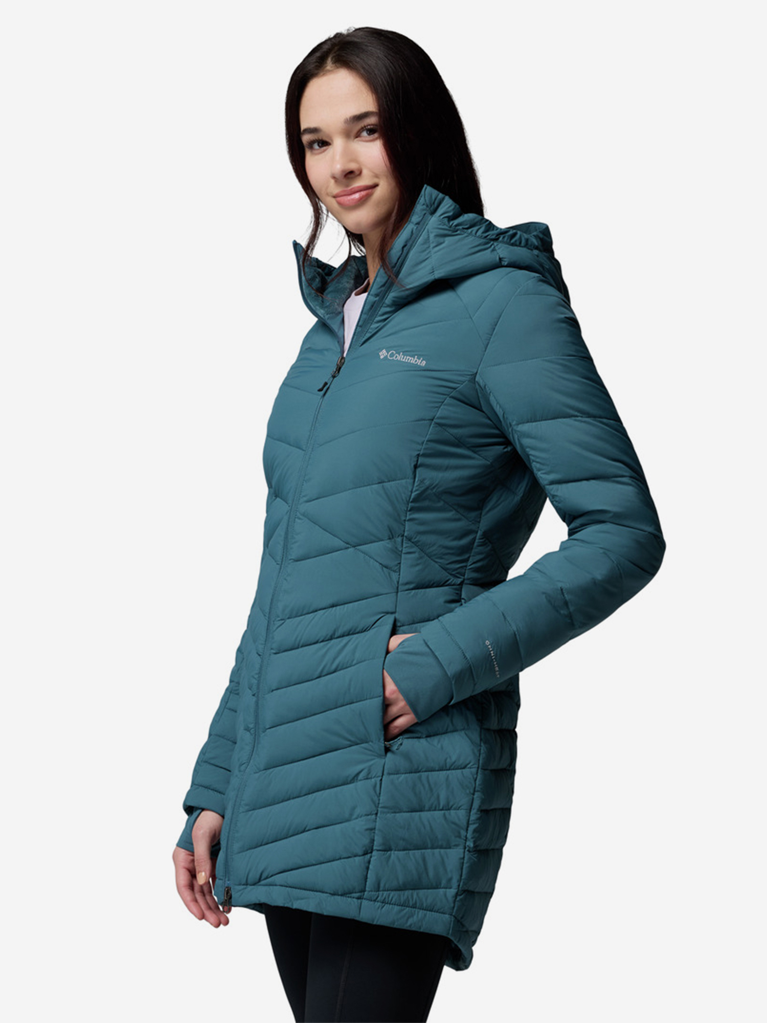 фото Куртка утепленная женская columbia joy peak ii mid jacket, голубой