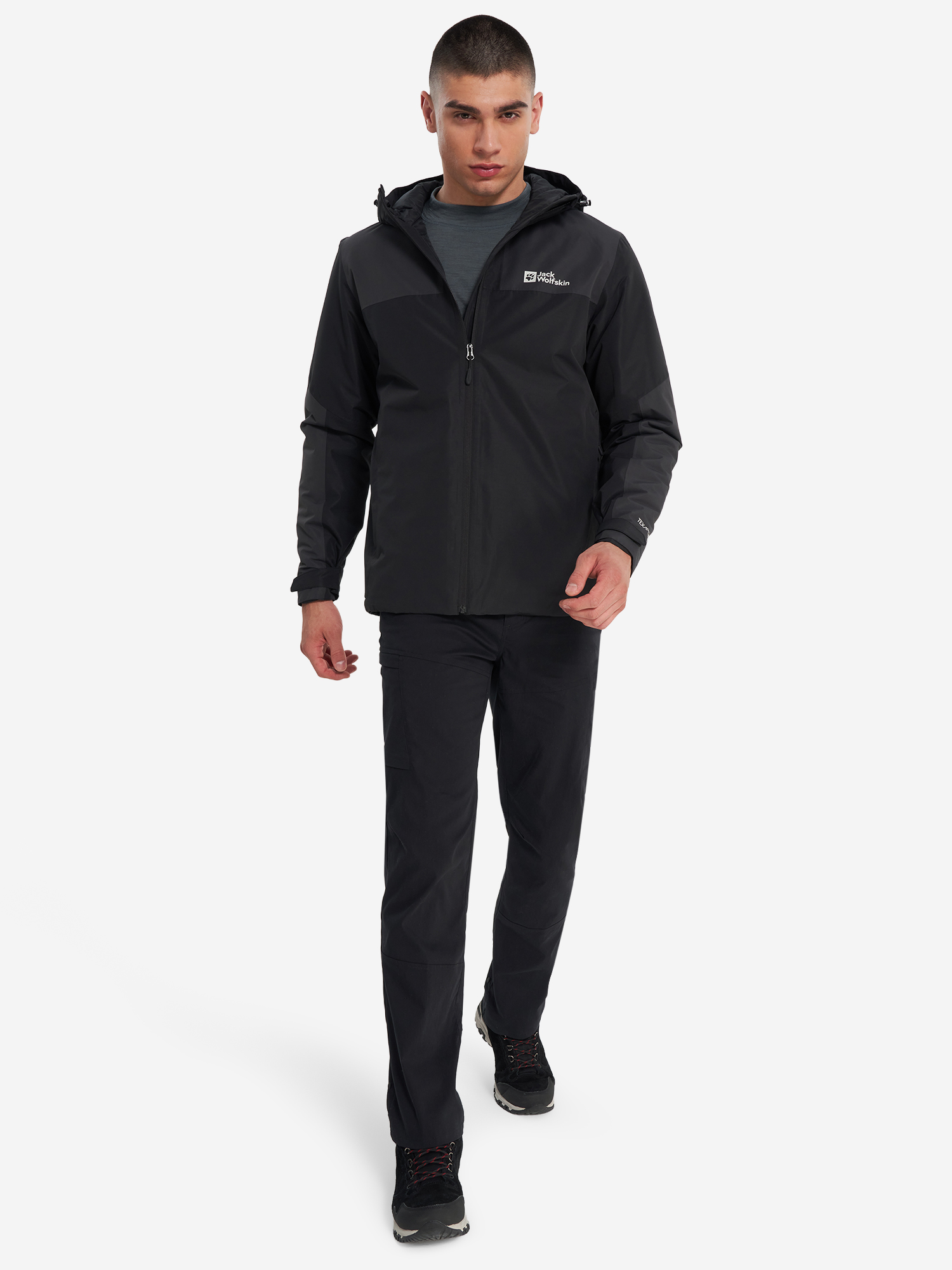 фото Куртка утепленная мужская jack wolfskin jasper, черный