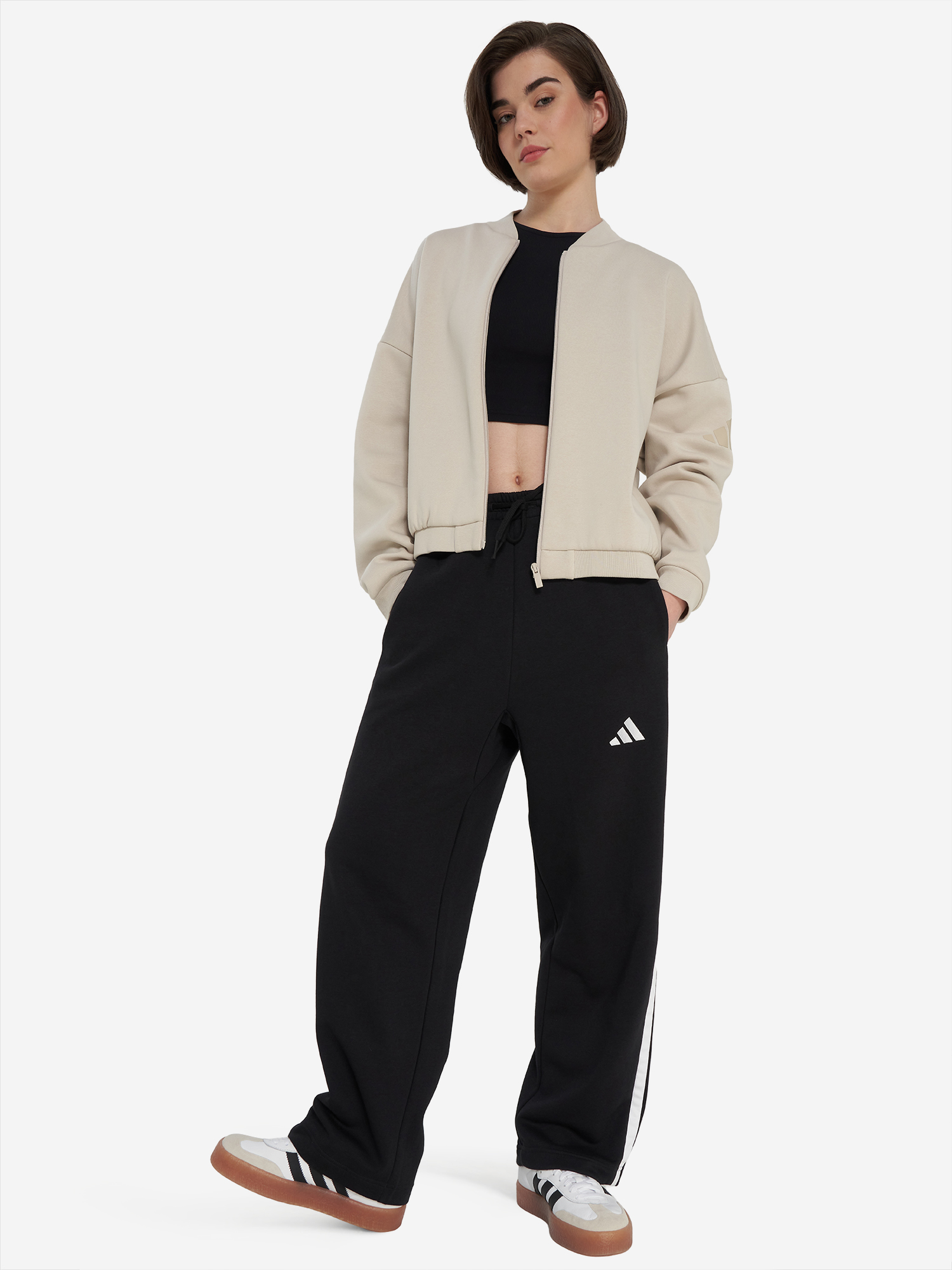 фото Толстовка женская adidas, бежевый