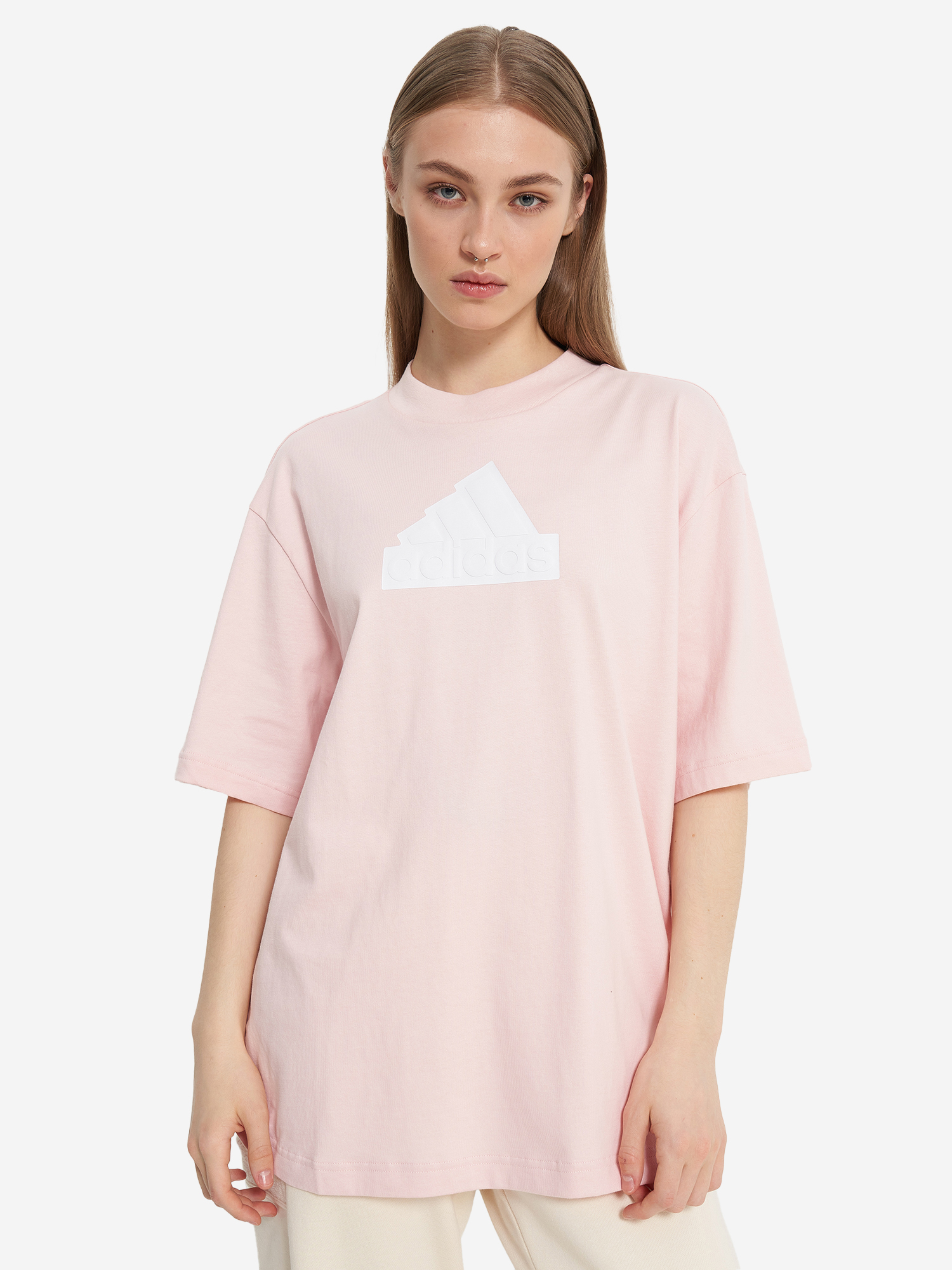 фото Футболка женская adidas, бежевый
