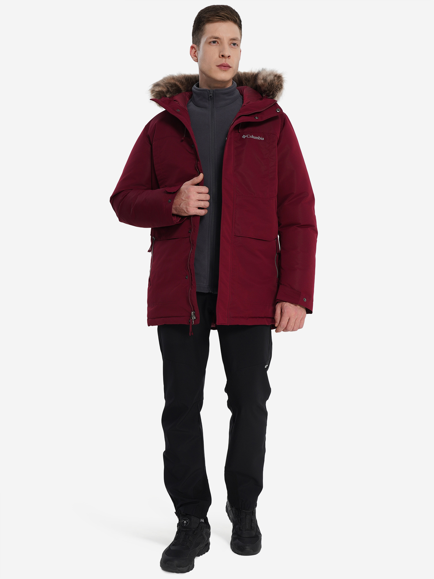 фото Пуховик мужской columbia marquam peak iii parka, красный