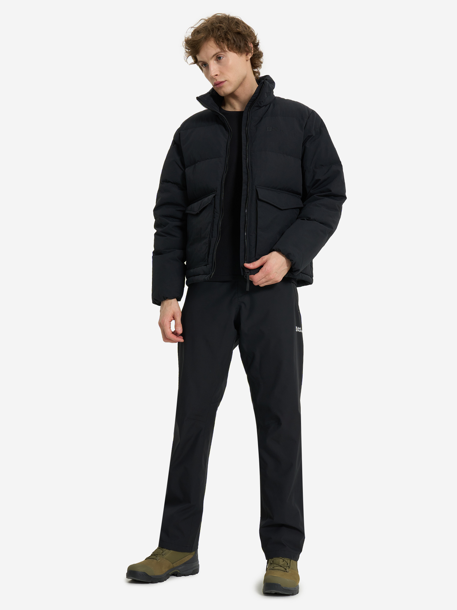фото Пуховик мужской jack wolfskin nordlicht, черный