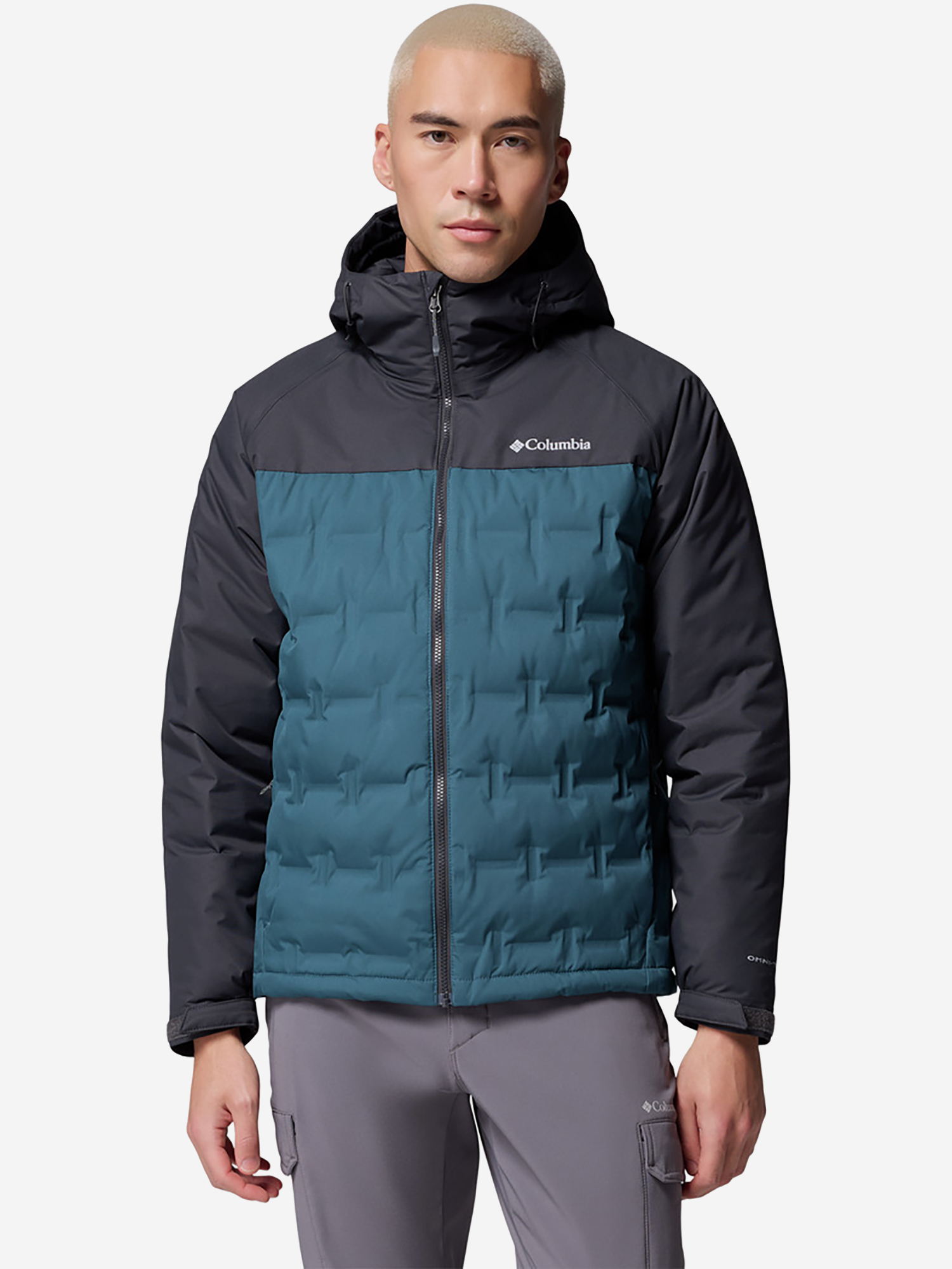 фото Пуховик мужской columbia grand trek iii down hooded jacket, голубой