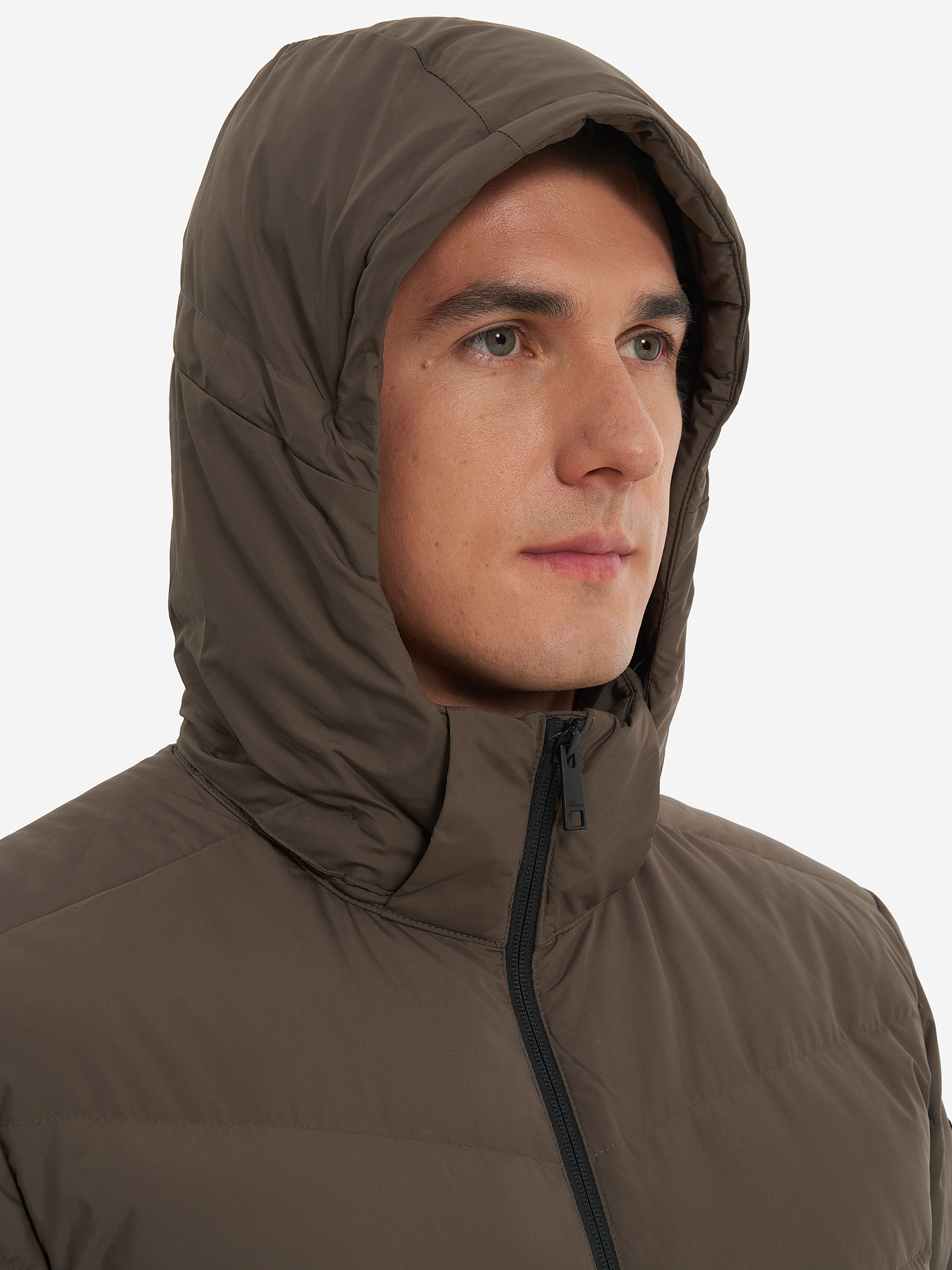 фото Пуховик мужской jack wolfskin colonius, коричневый