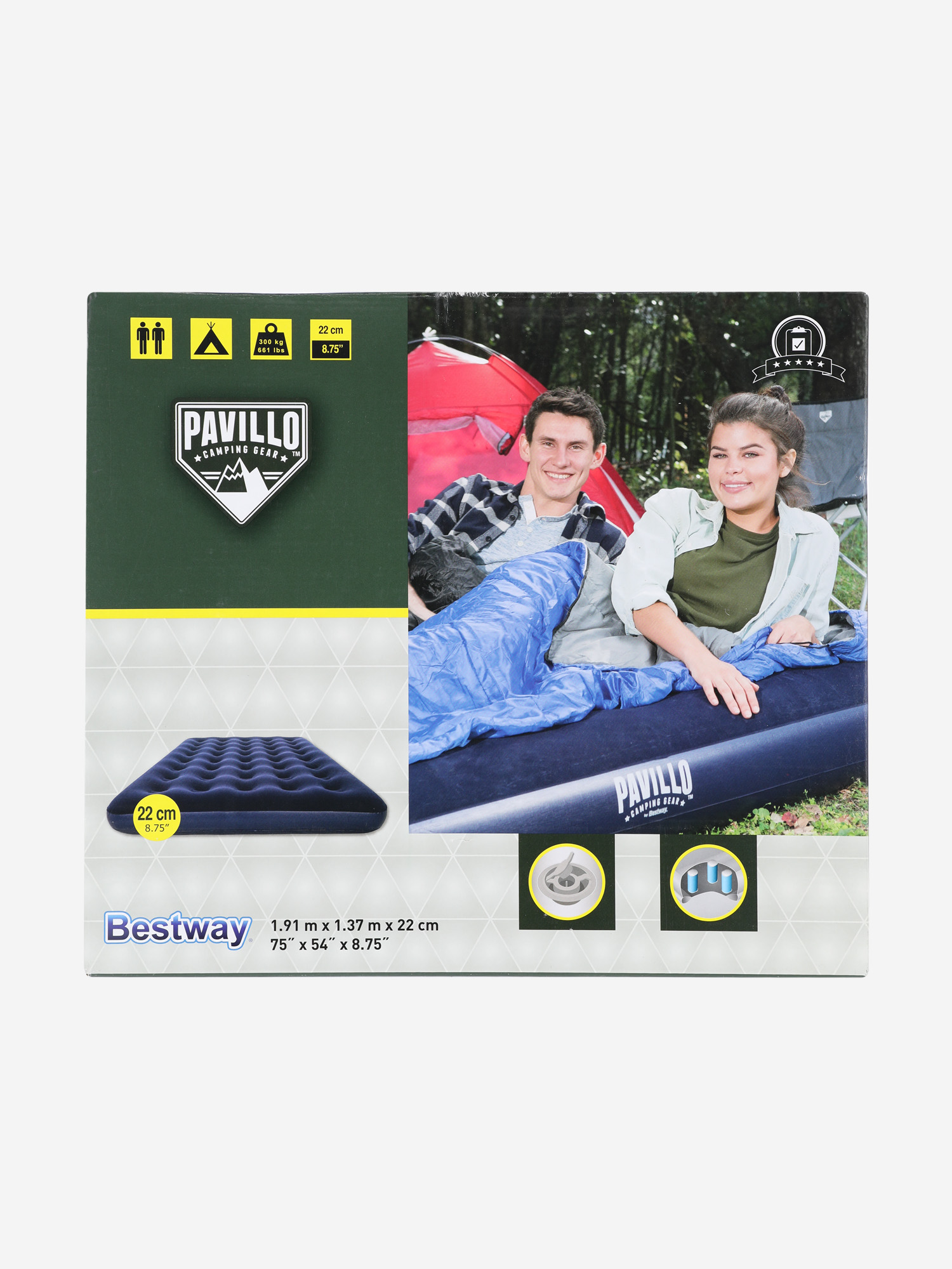 фото Матрас надувной bestway 191х137х22 см, синий