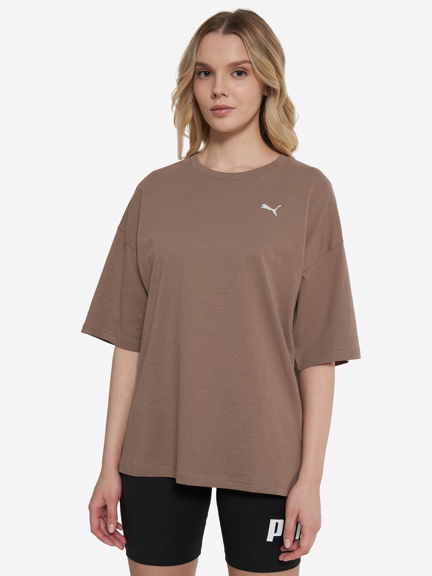 фото Футболка женская puma wardrobe ess, коричневый