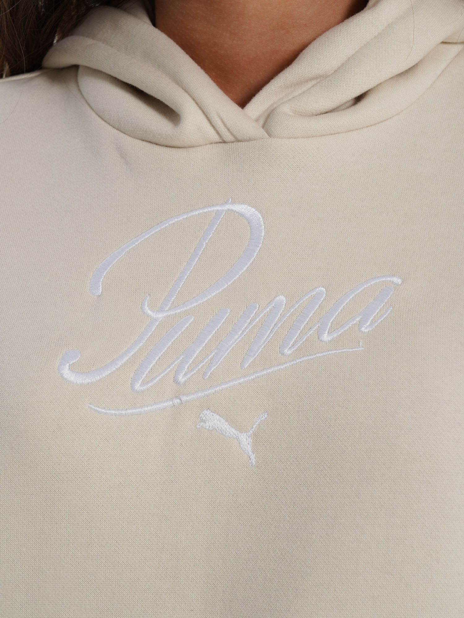 фото Худи для девочек puma script, бежевый