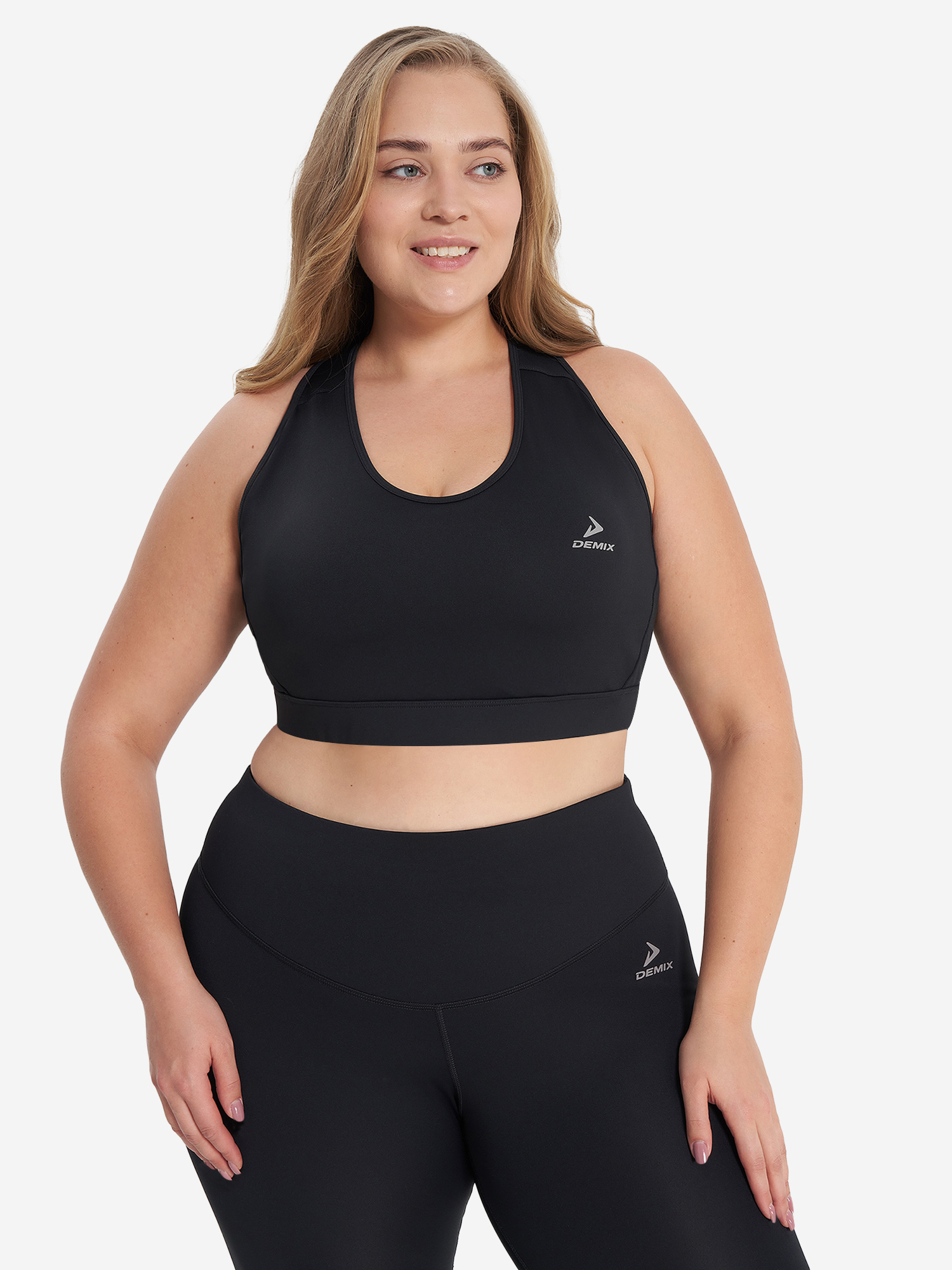 фото Топ бра спортивный demix activemove gym, plus size, черный