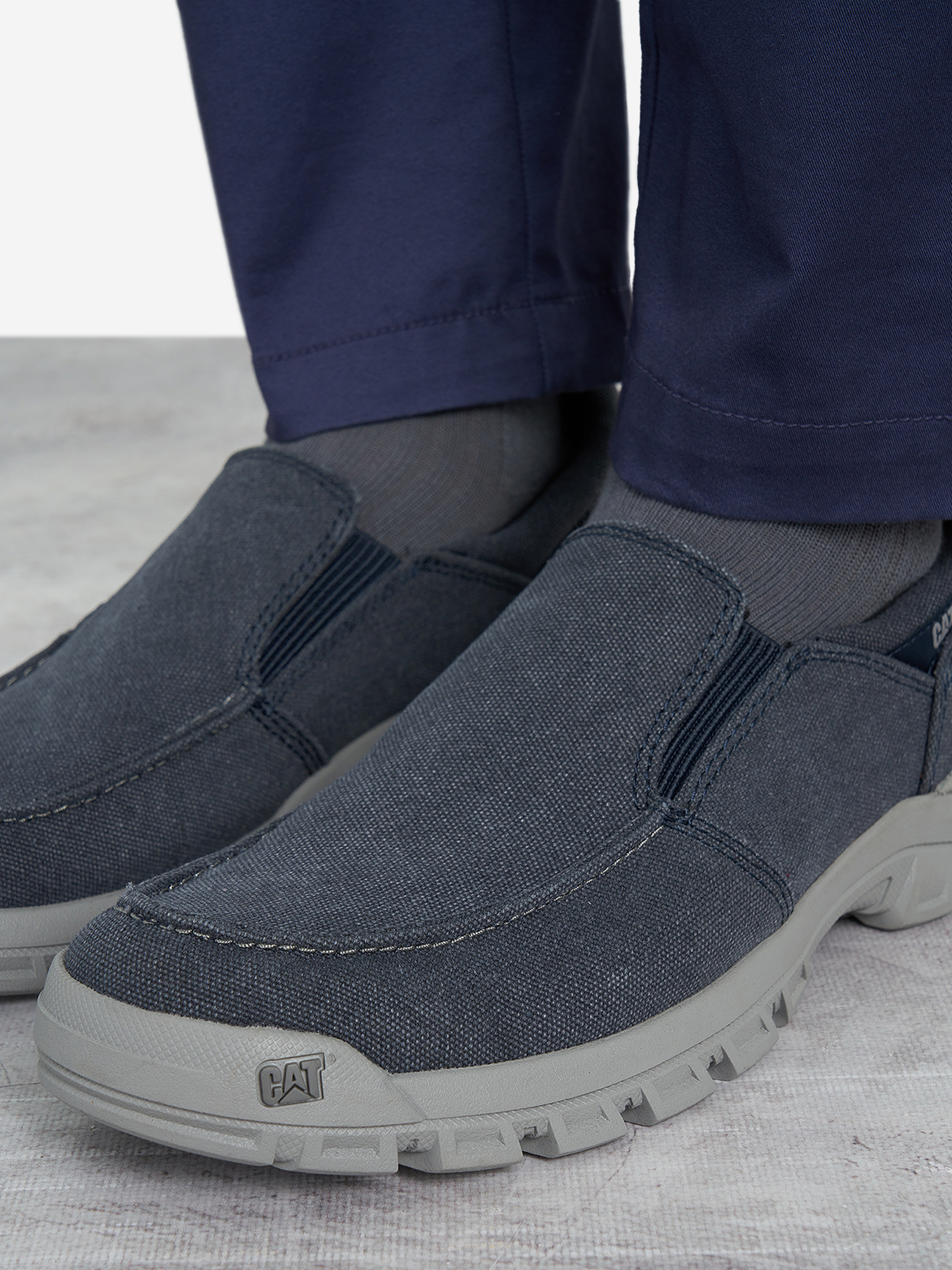 фото Слипоны мужские caterpillar threshold slip on canvas, синий