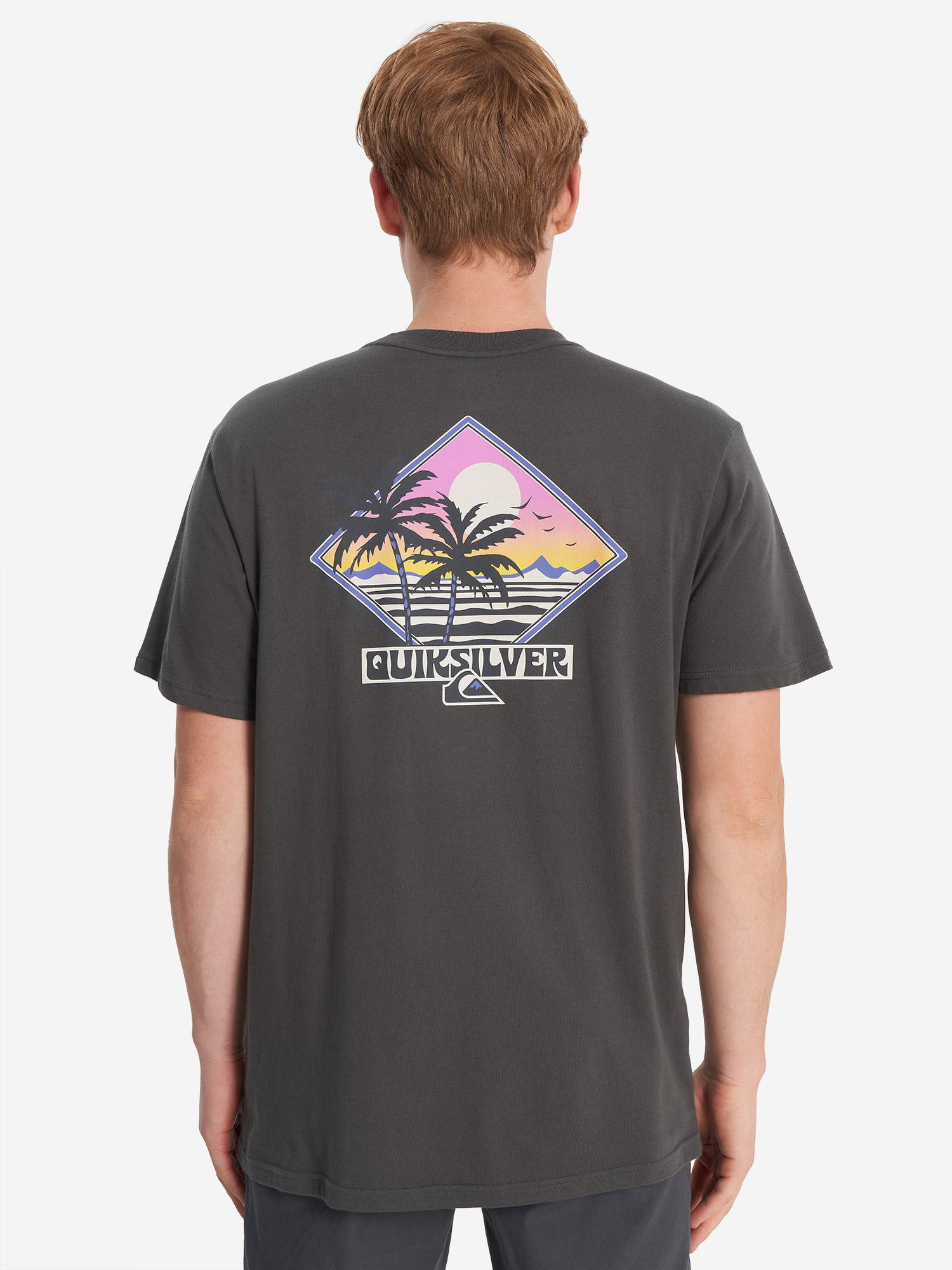 фото Футболка мужская quiksilver palm square, серый