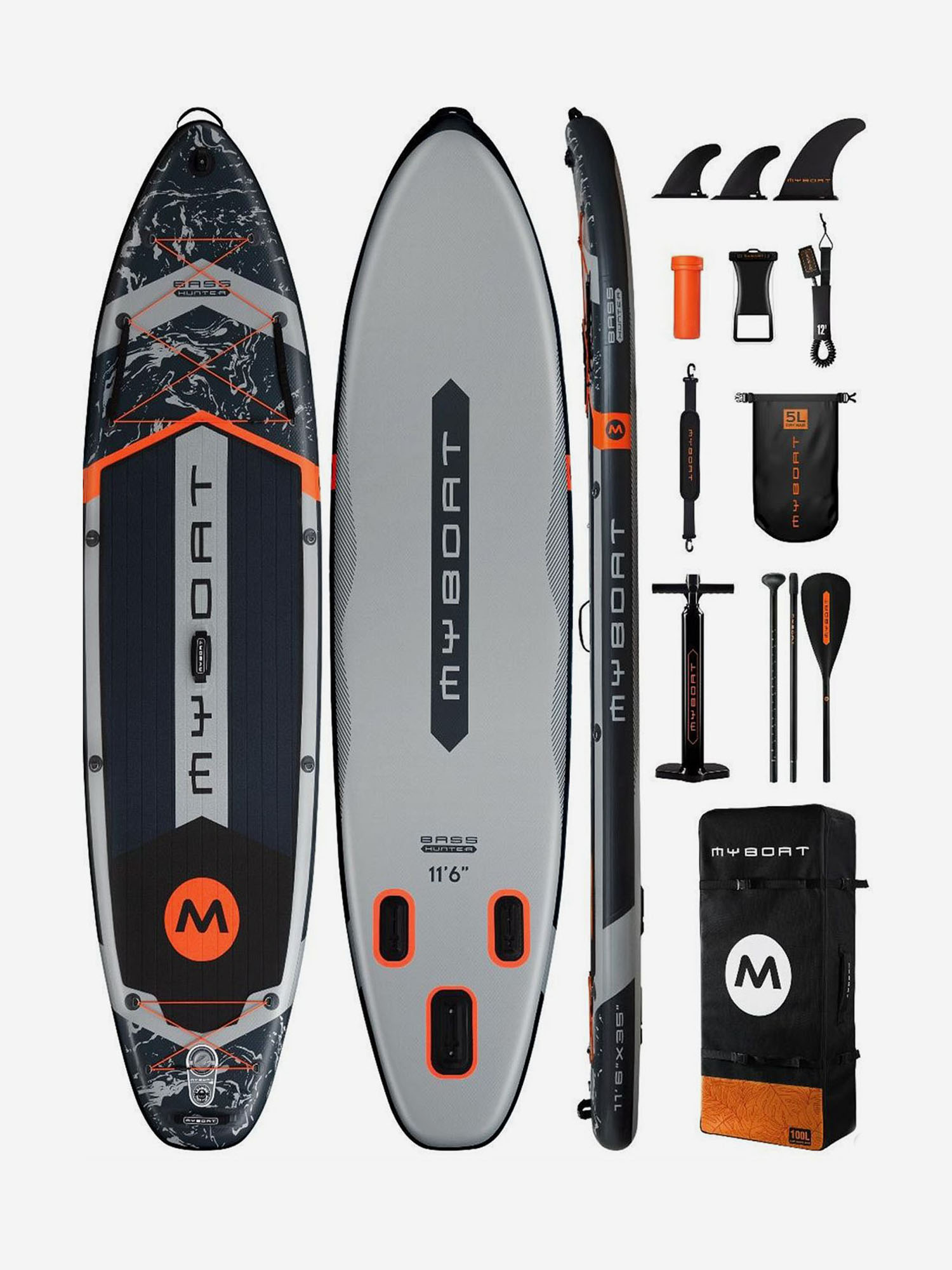 Надувная двухслойная SUP-доска MYBOAT BASS HUNTER Grey STD 11'6'' 351-89-15cm / Сап доска для серфинга и отдыха на воде, Серый
Надувная двухслойная SUP-доска MYBOAT BASS HUNTER Grey STD 11'6'' 351-89-15cm / Сап доска для серфинга и отдыха на воде, Серый