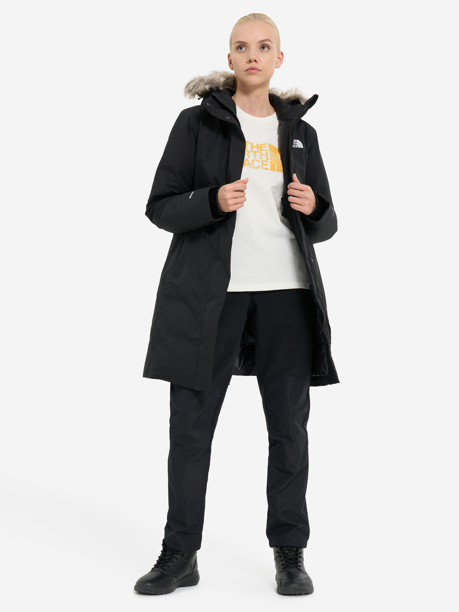 фото Пуховик женский the north face arctic, черный