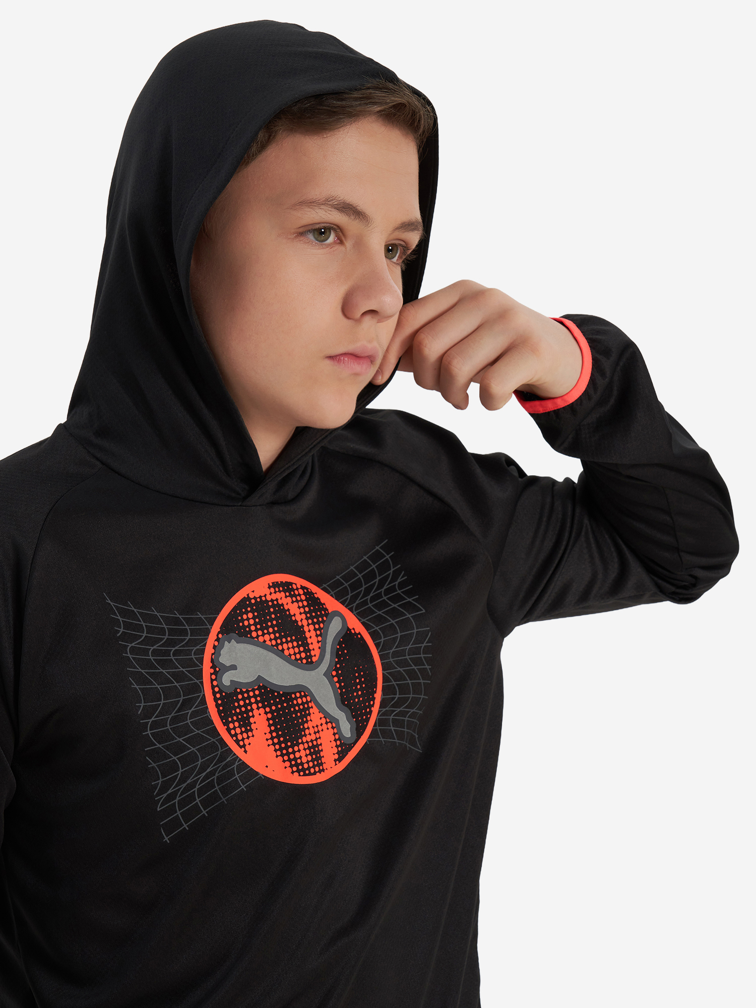 фото Худи для мальчиков puma active sports, черный