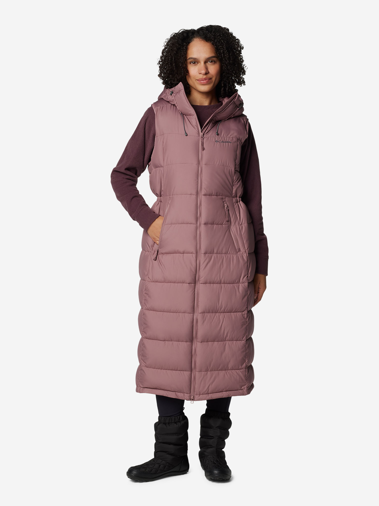 фото Жилет утепленный женский columbia pike lake long vest, розовый